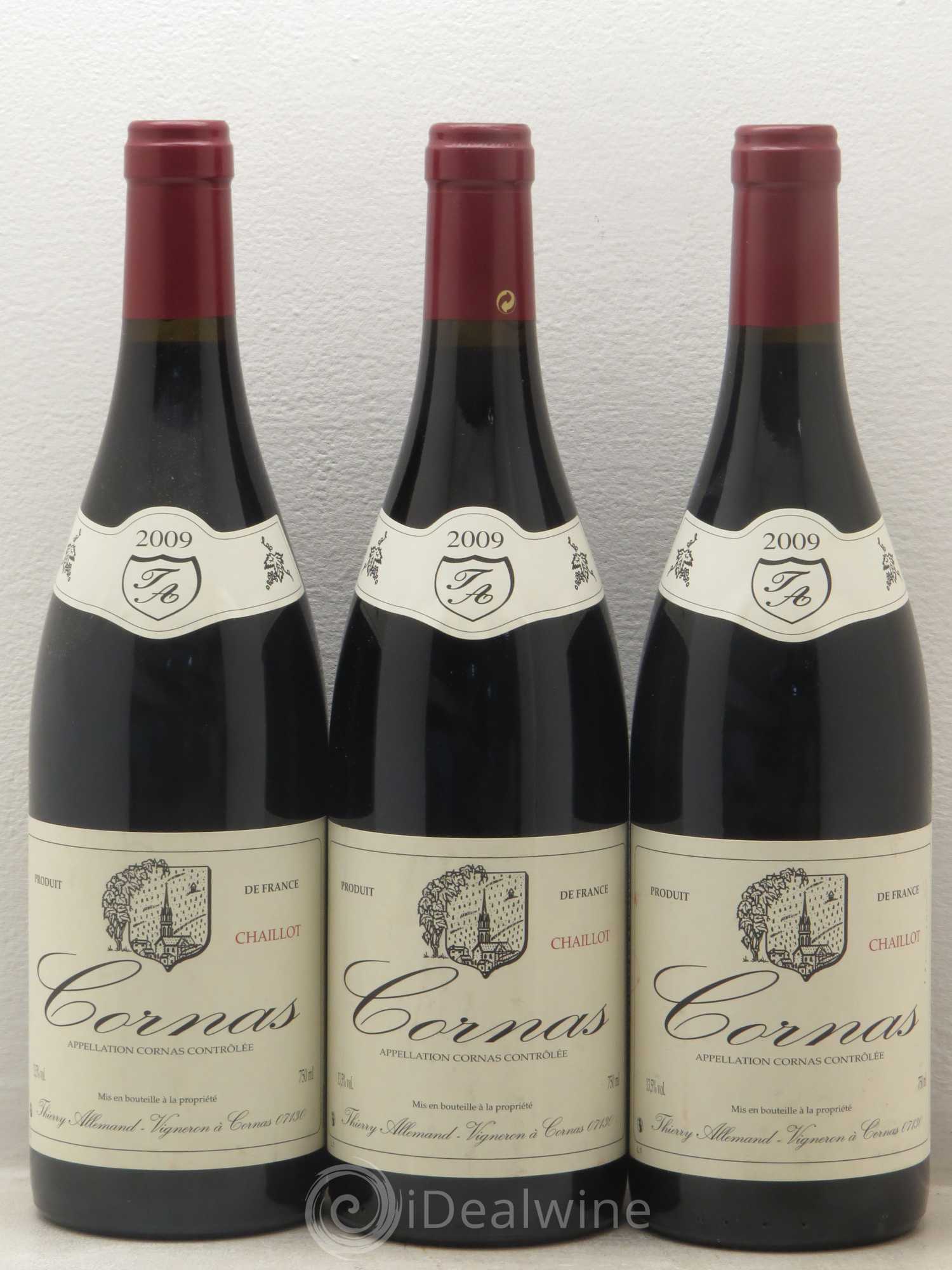 Cornas Chaillot Thierry Allemand 2009 - Lot de 3 bouteilles - 0