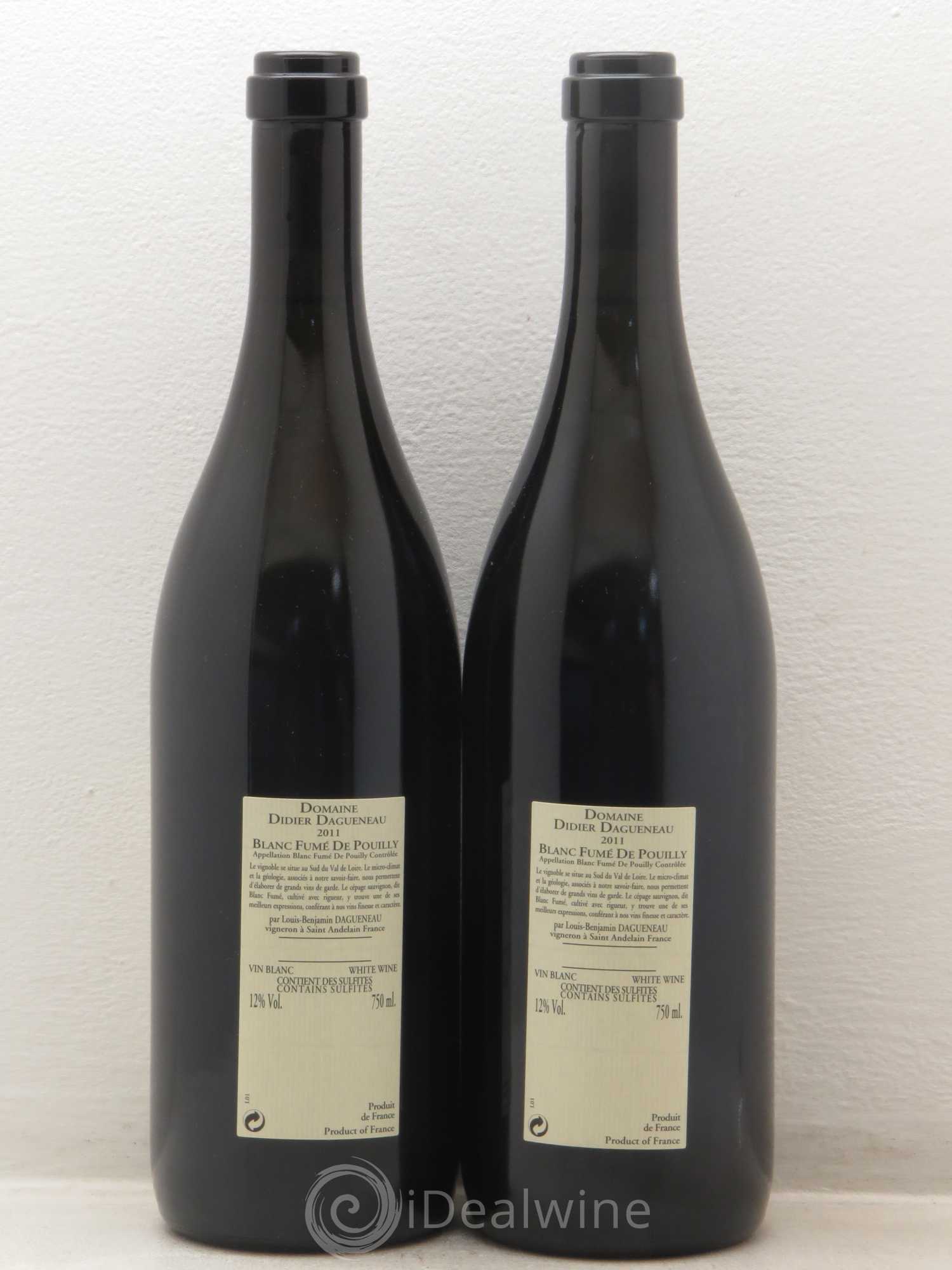 Pouilly-Fumé Blanc Fumé de Pouilly Dagueneau (Domaine Didier - Louis-Benjamin) 2011 - Lot de 2 bouteilles - 1