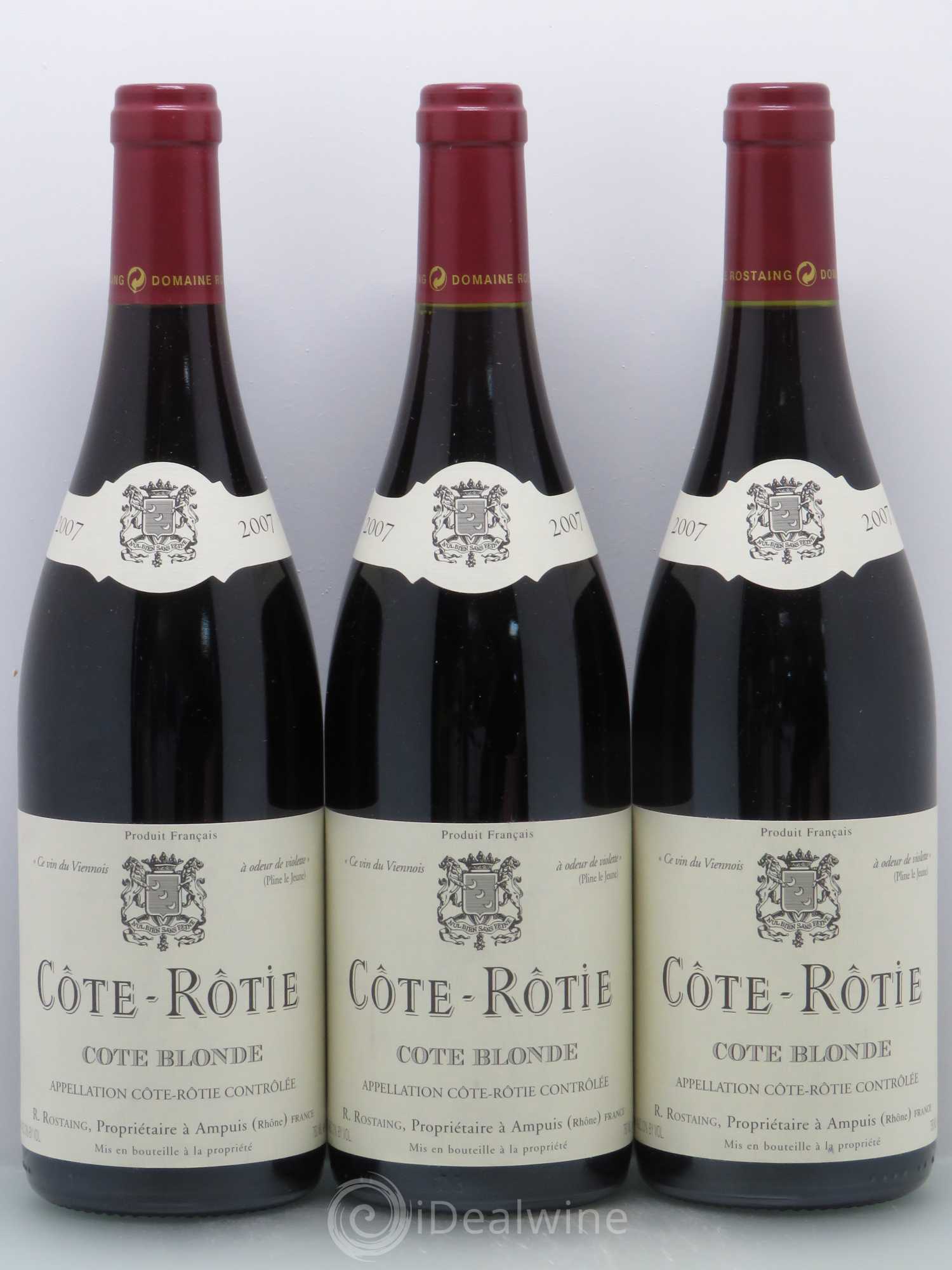 Côte-Rôtie Côte Blonde René Rostaing 2007 - Posten von 3 Flaschen - 0