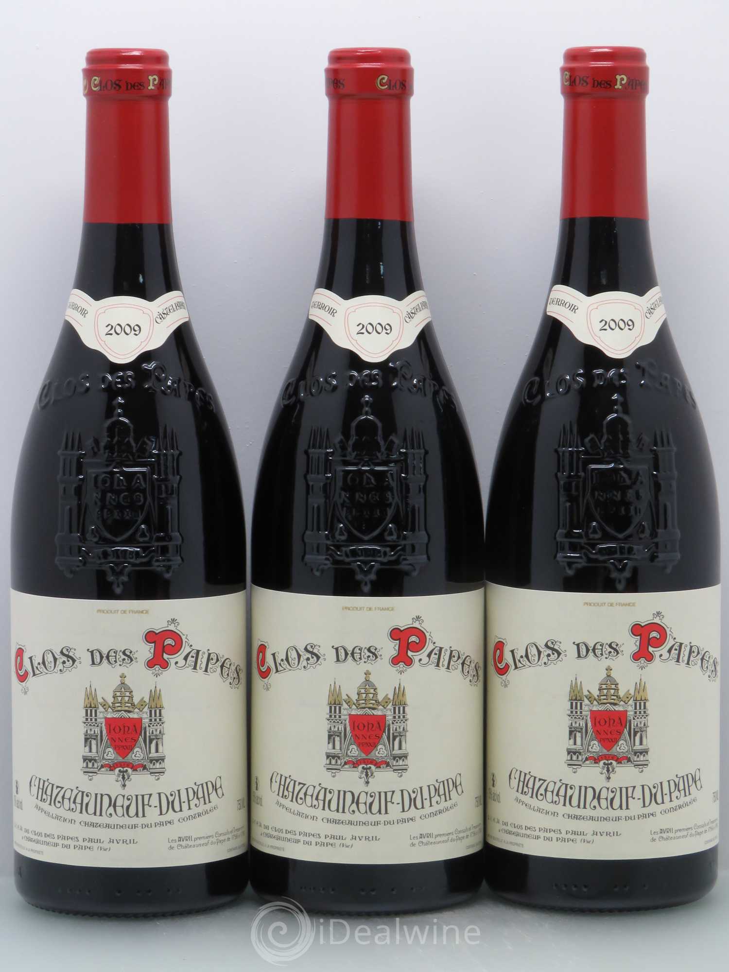 Châteauneuf-du-Pape Clos des Papes - Paul Avril 2009 - Lot de 3 bouteilles - 0