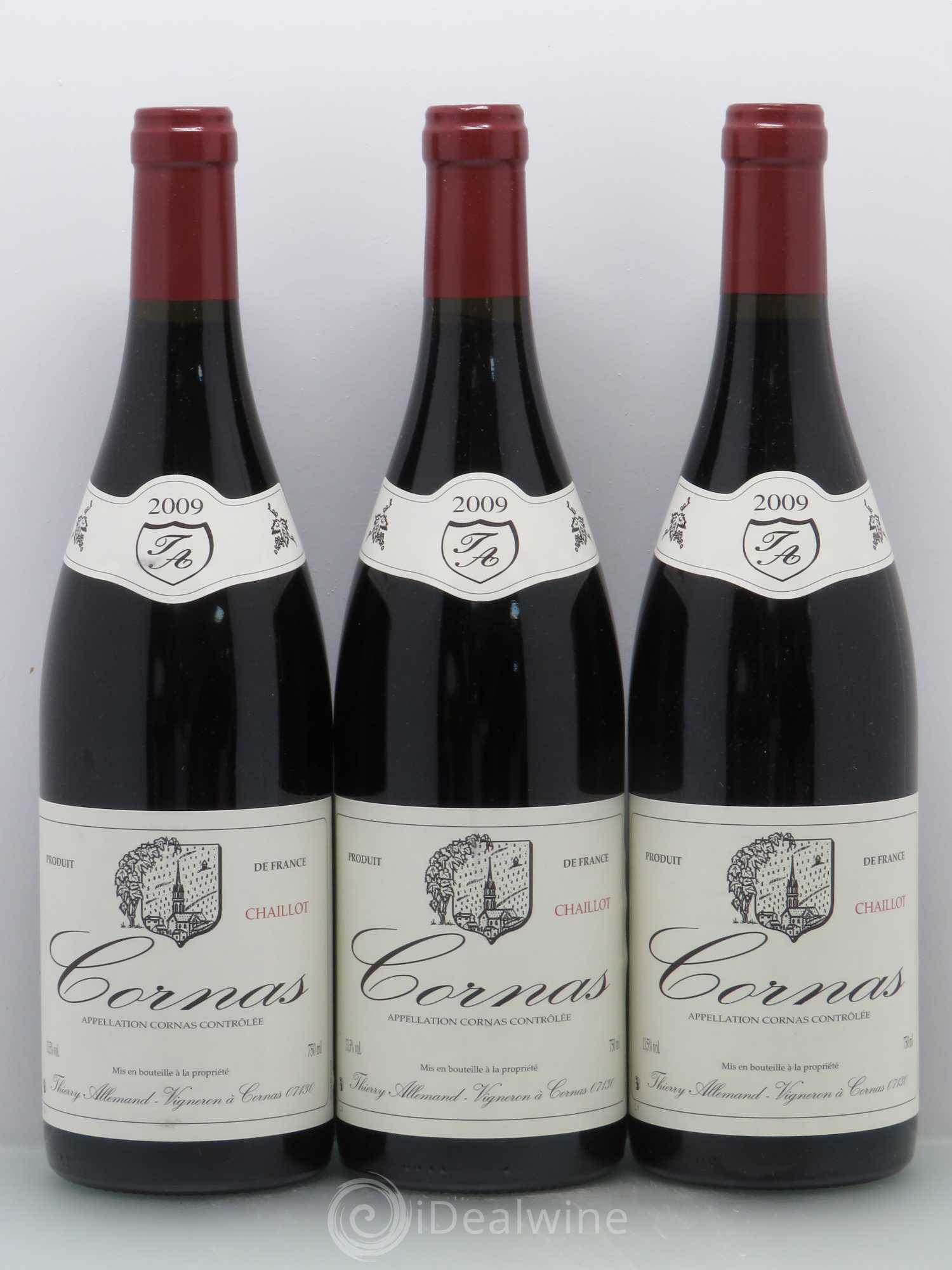Cornas Chaillot Thierry Allemand 2009 - Lot de 3 bouteilles - 0