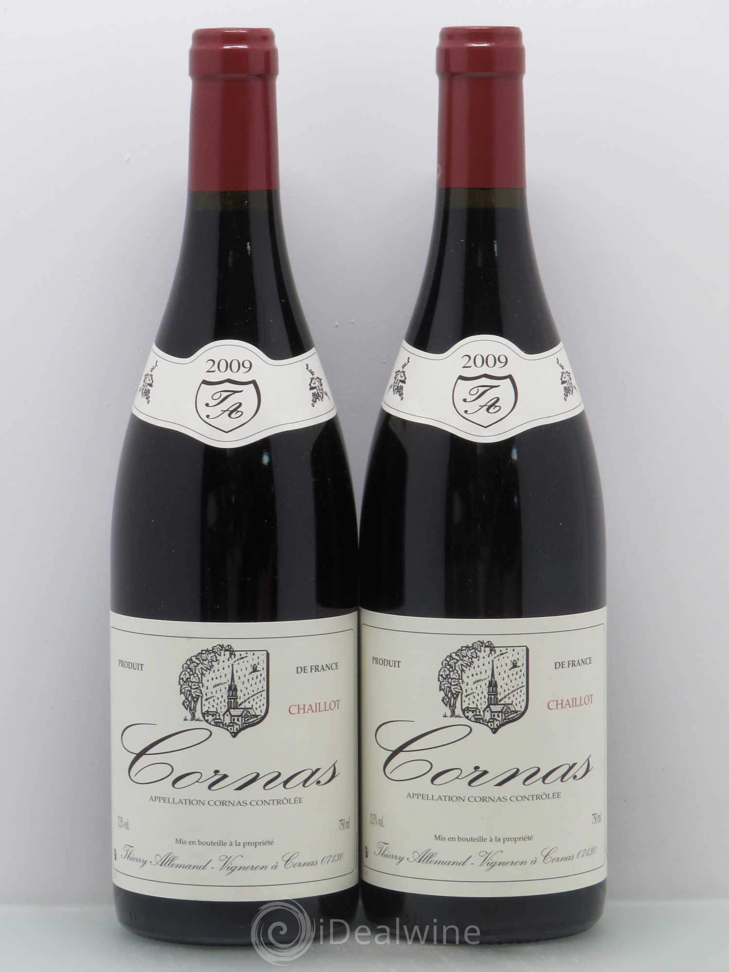 Cornas Chaillot Thierry Allemand 2009 - Lot de 2 bouteilles - 0