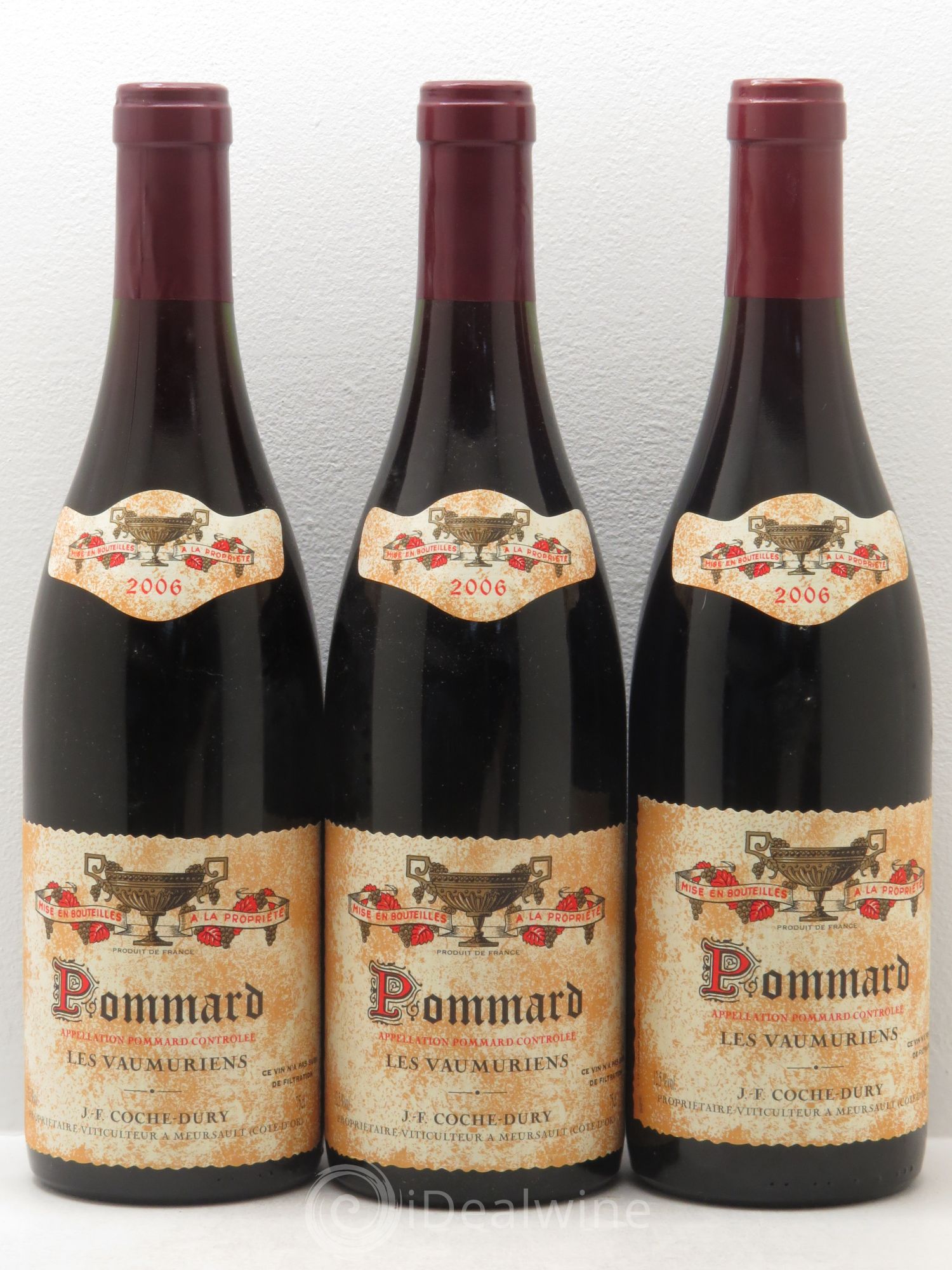 Pommard les Vaumuriens Coche Dury (Domaine) 2006 - Lot de 3 bouteilles - 0
