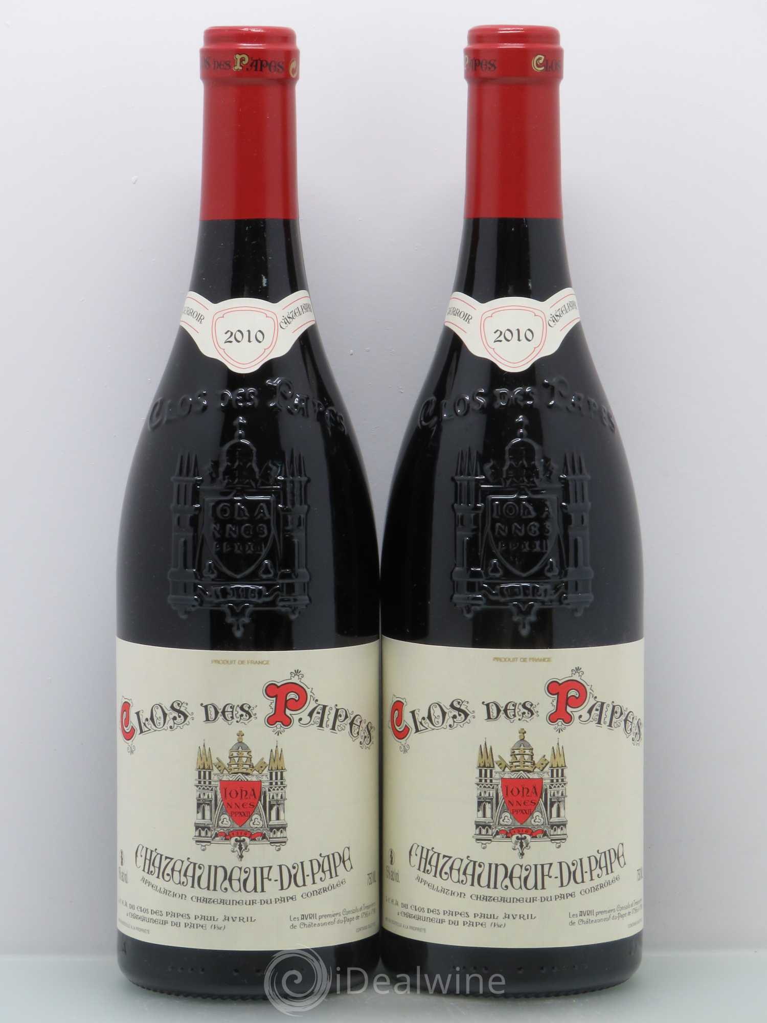 Châteauneuf-du-Pape Clos des Papes - Paul Avril 2010 - Lot de 2 bouteilles - 0