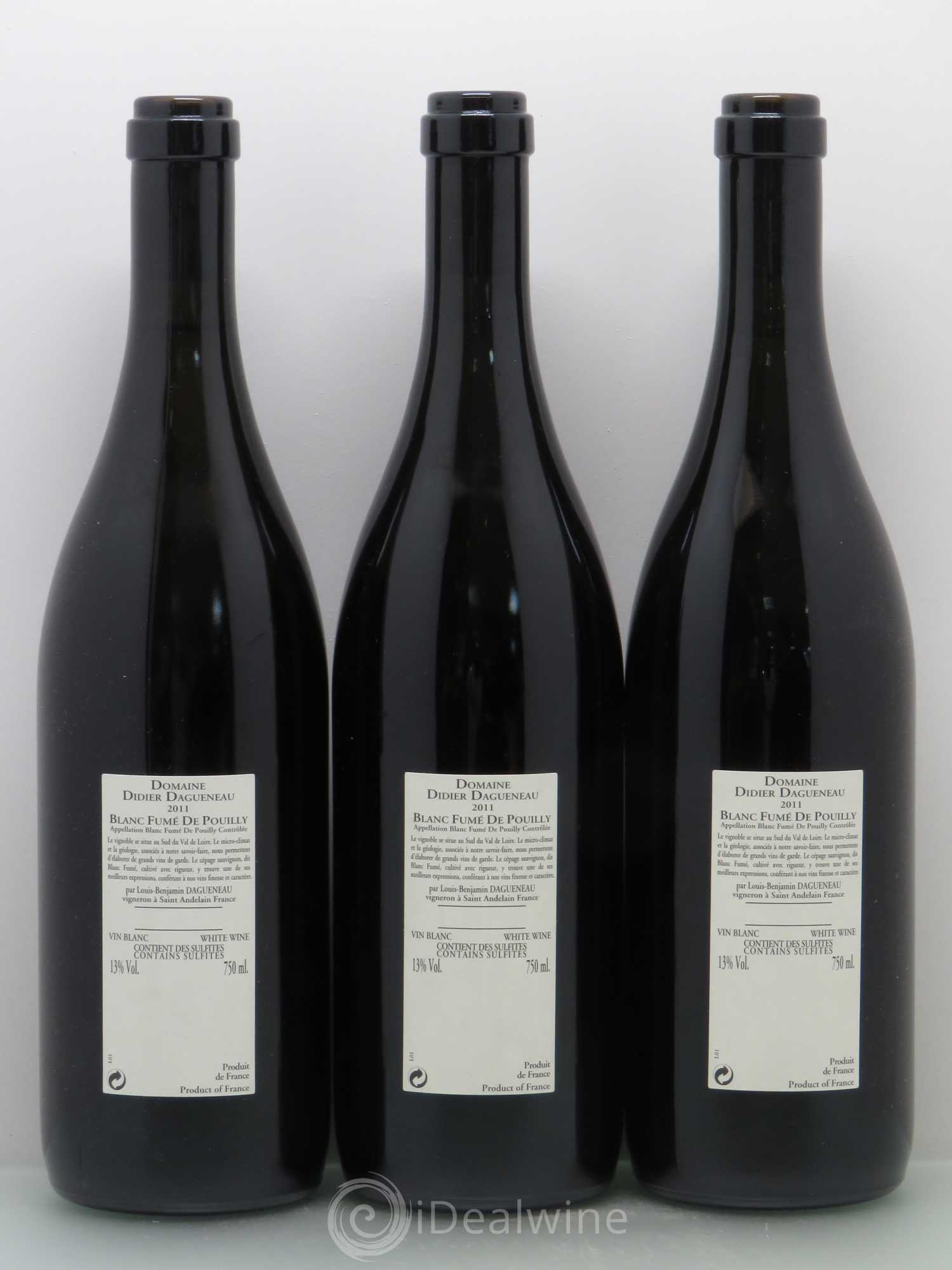 Vin de France (anciennement Pouilly-Fumé) Buisson Renard Dagueneau (Domaine Didier - Louis-Benjamin) 2011 - Lot de 3 bouteilles - 1