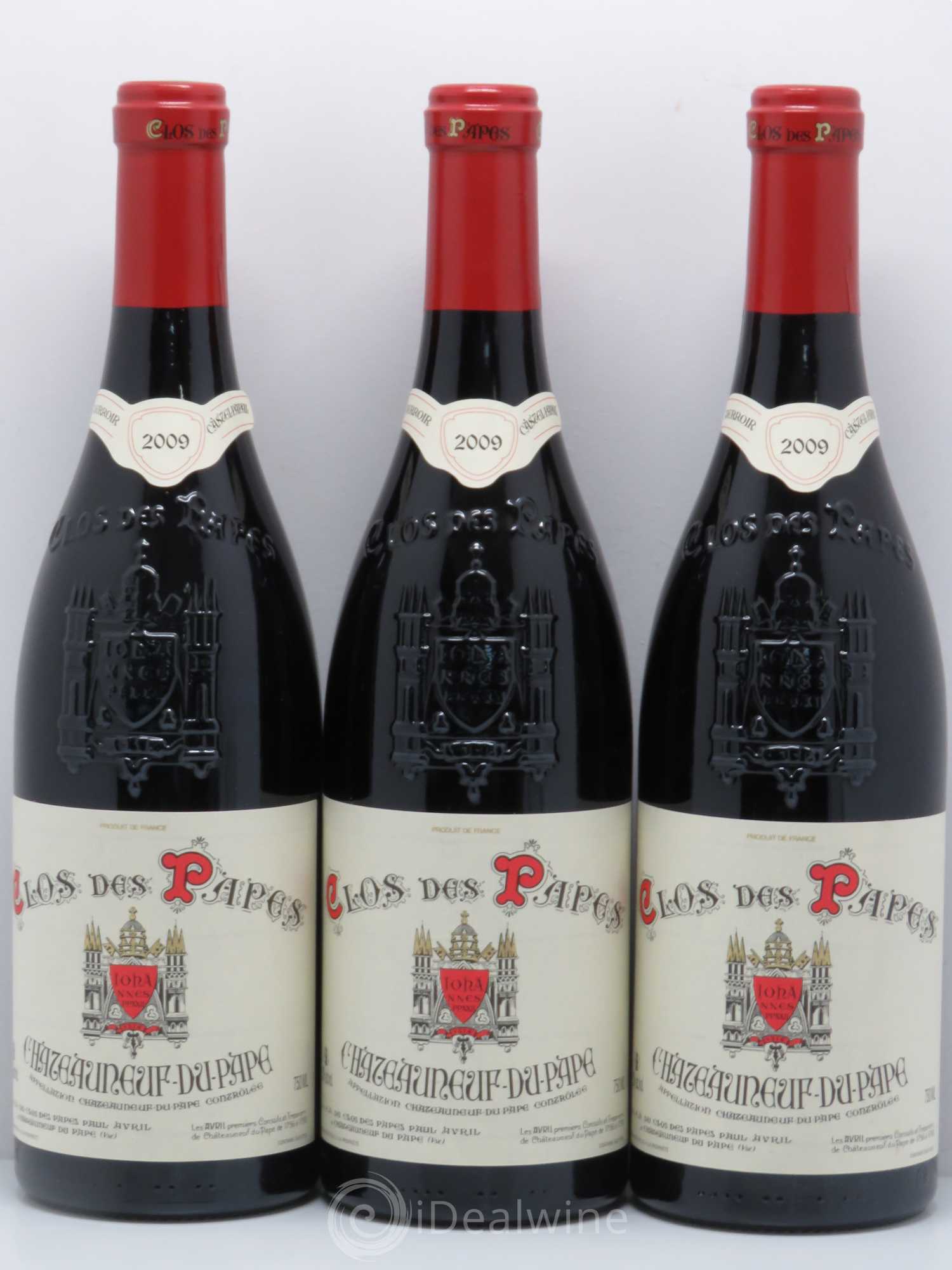 Châteauneuf-du-Pape Clos des Papes - Paul Avril 2009 - Lot de 3 bouteilles - 0