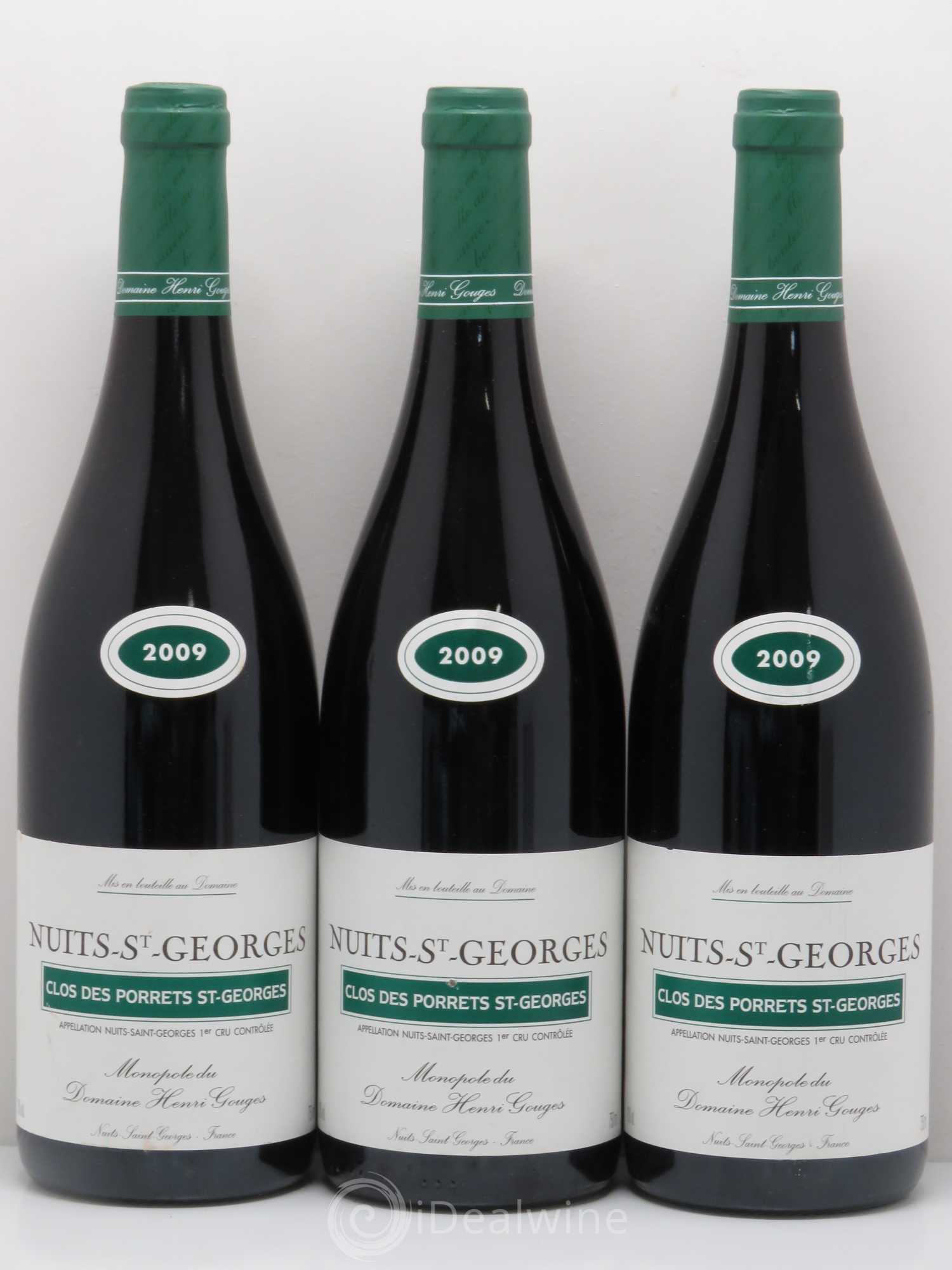 Nuits-Saint-Georges 1er Cru Clos des Porrets St Georges Henri Gouges 2009 - Lot de 3 bouteilles - 0