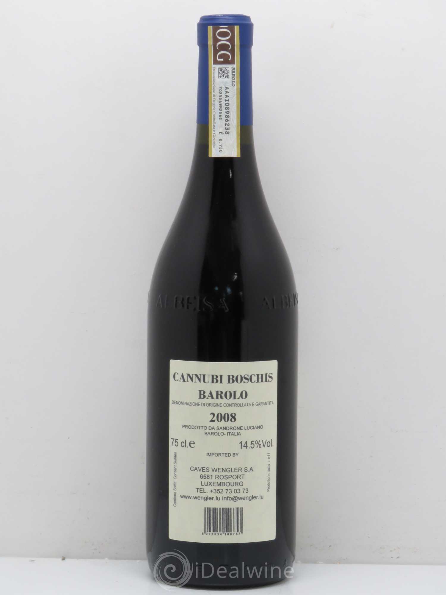 Barolo DOCG Aleste (anciennement Cannubi Boschis) Luciano Sandrone 2008 - Lot de 1 bouteille - 1