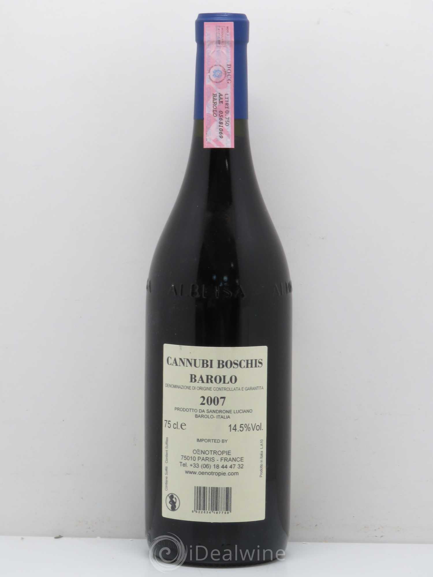 Barolo DOCG Aleste (anciennement Cannubi Boschis) Luciano Sandrone 2007 - Lot de 1 bouteille - 1