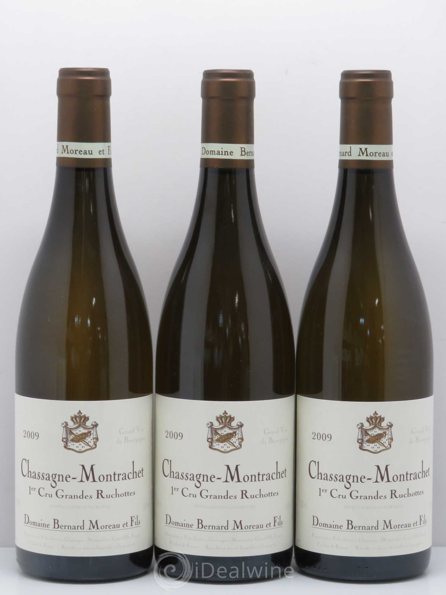 Chassagne-Montrachet 1er Cru Grandes Ruchottes Bernard Moreau 2009 - Lot de 3 bouteilles - 0