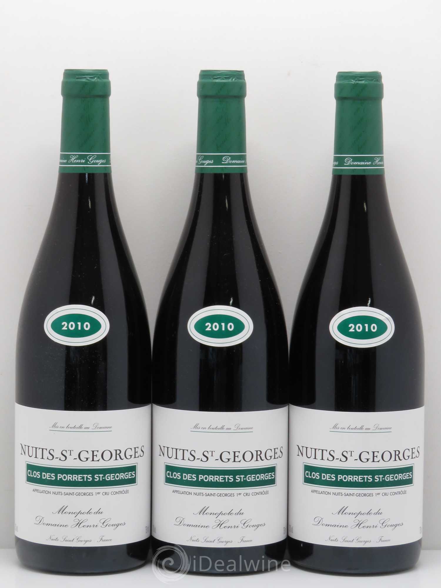 Nuits-Saint-Georges 1er Cru Clos des Porrets St Georges Henri Gouges 2010 - Lot de 3 bouteilles - 0