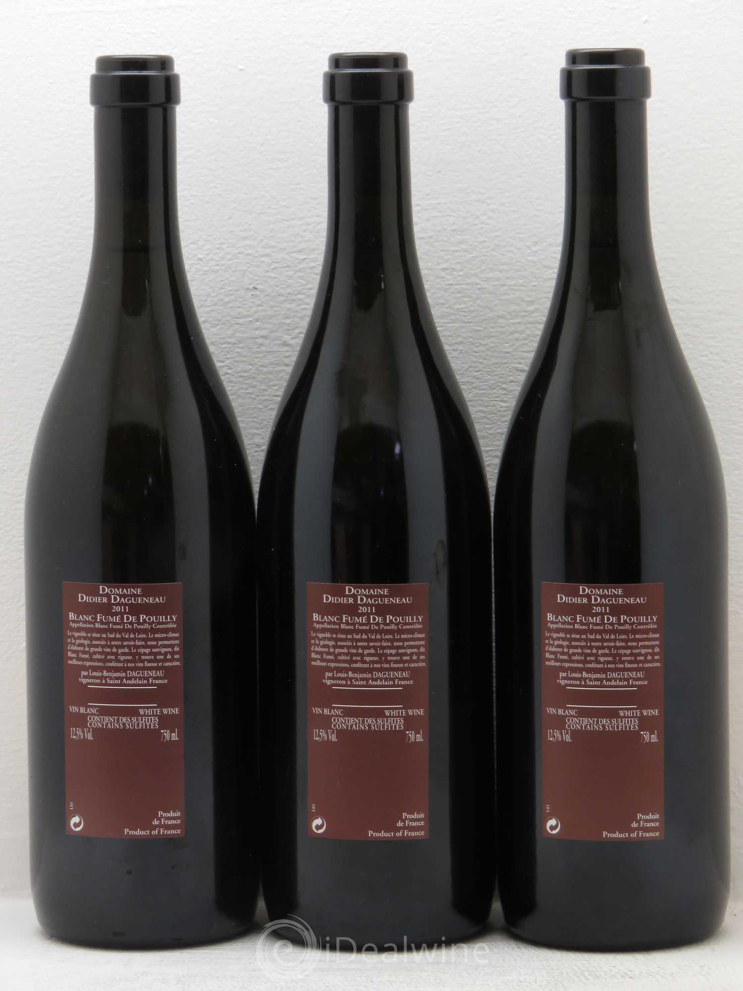 Vin de France (anciennement Pouilly-Fumé) Pur Sang Dagueneau (Domaine Didier - Louis-Benjamin) 2011 - Lot de 3 bouteilles - 1