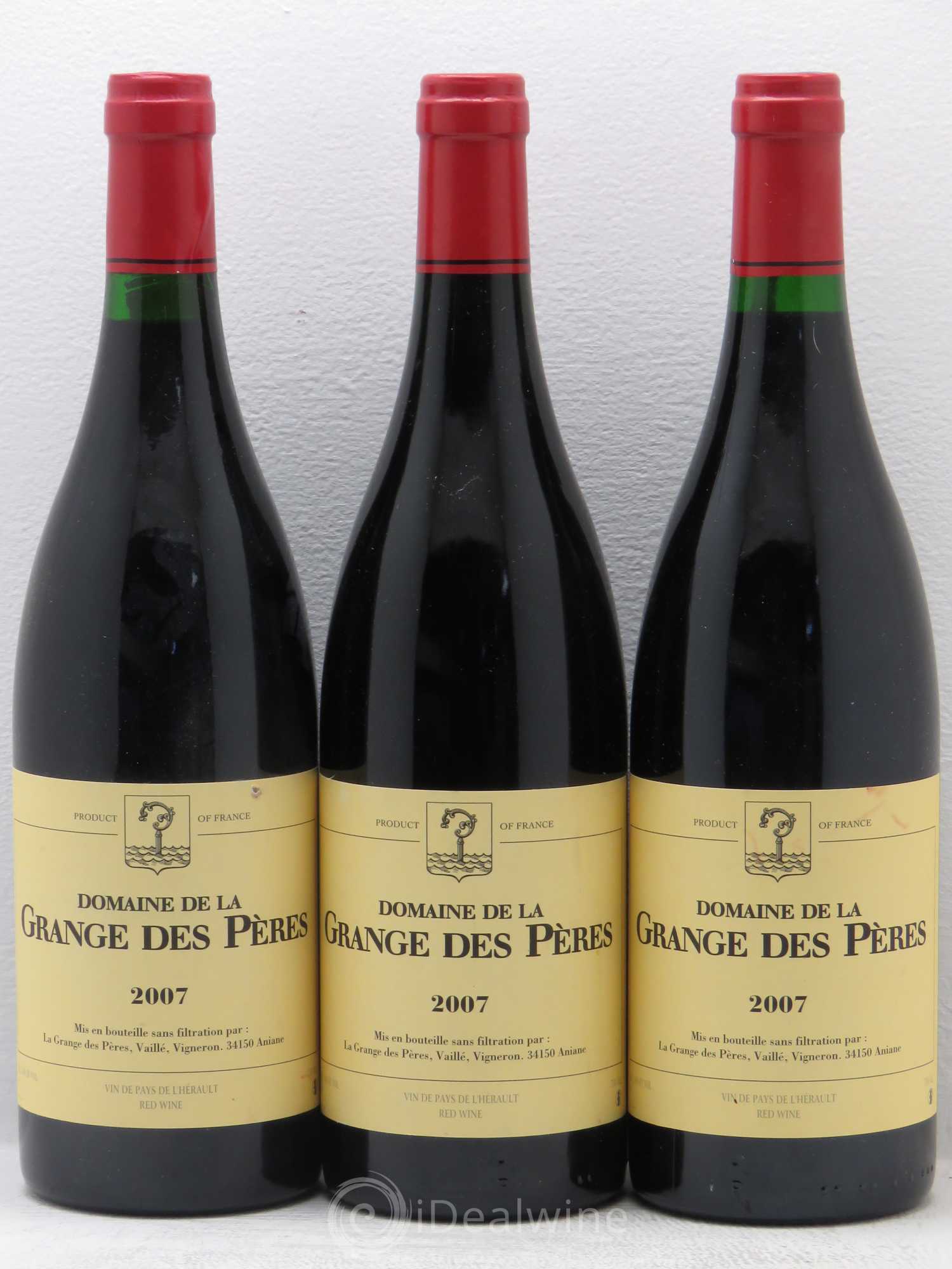 Pays d'Hérault Grange des Pères Laurent Vaillé 2007 - Lot de 3 bouteilles - 0
