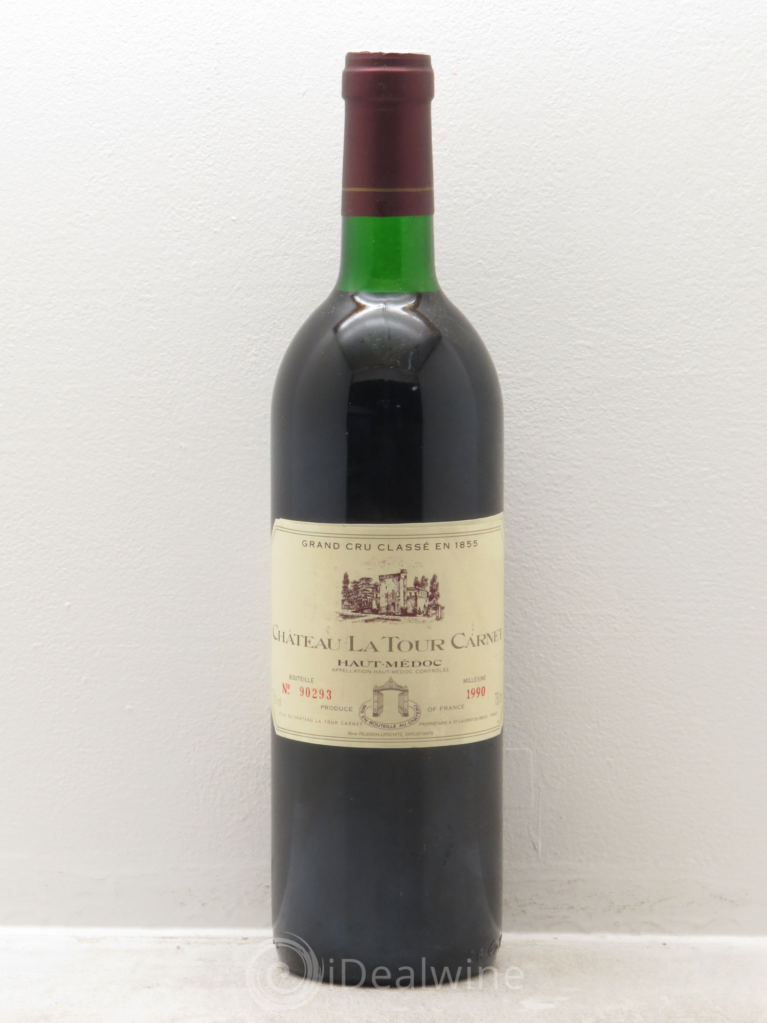 Château la Tour Carnet 4ème Grand Cru Classé (sans prix de réserve) 1990 - Lot de 1 bouteille - 0