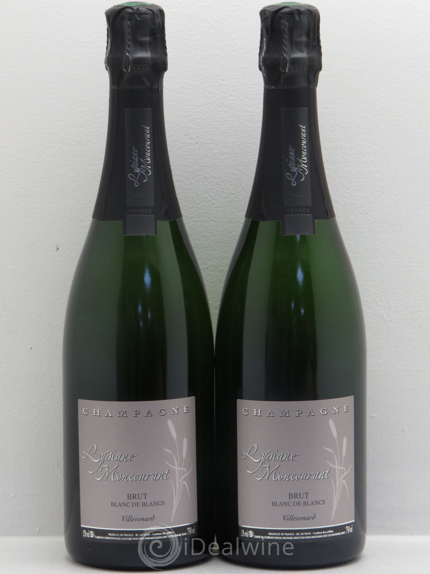 Champagne Lysiane Montcourant blanc de blancs - Posten von 2 Flaschen - 0