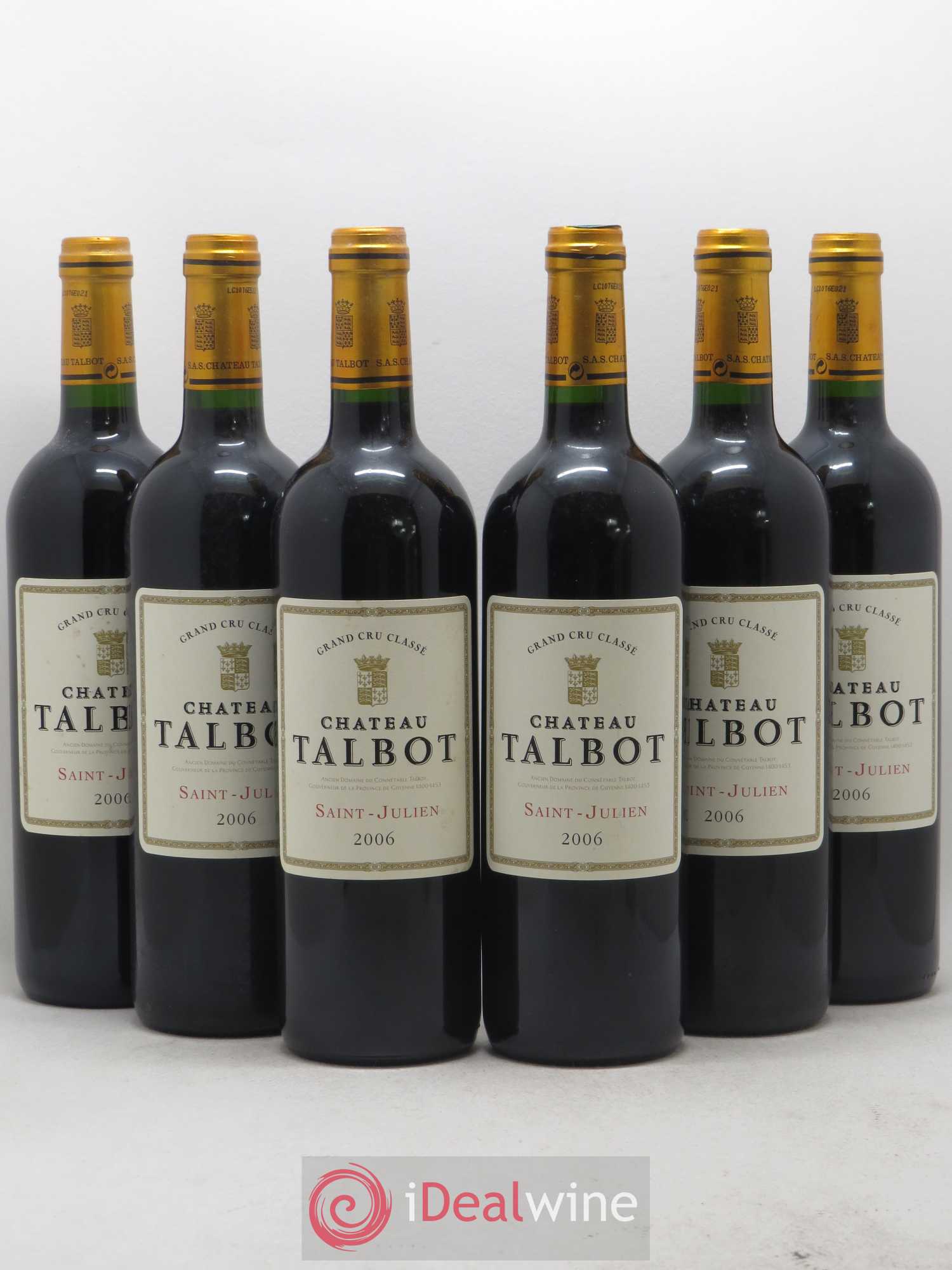 Château Talbot 4ème Grand Cru Classé 2006 - Lot de 6 bouteilles - 0