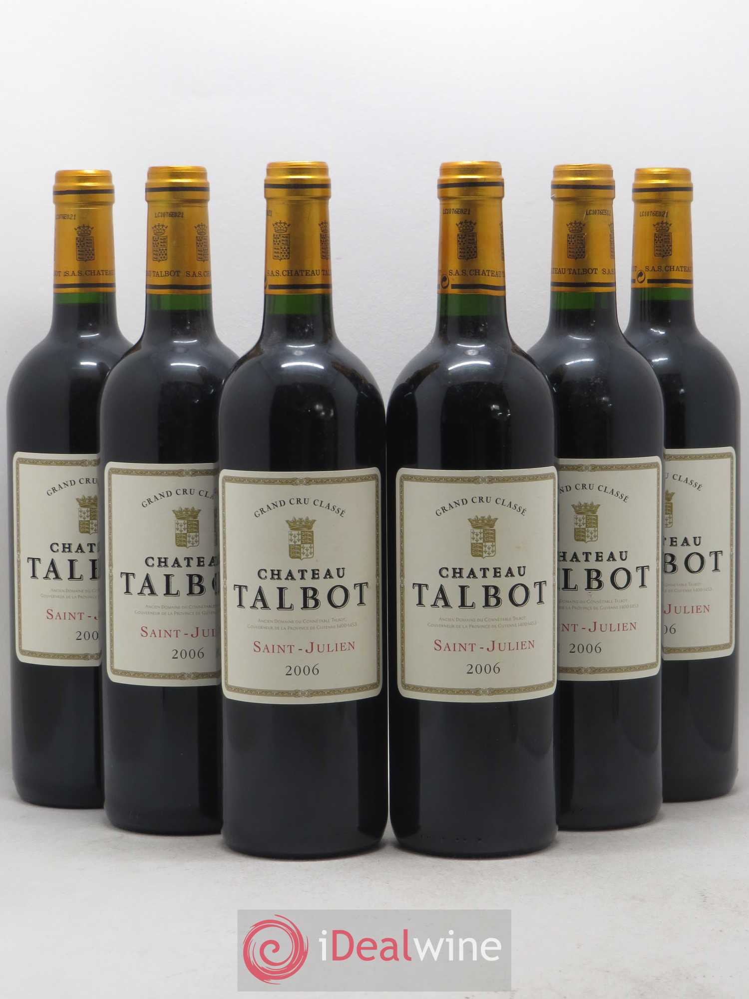 Château Talbot 4ème Grand Cru Classé 2006 - Lot de 6 bouteilles - 0