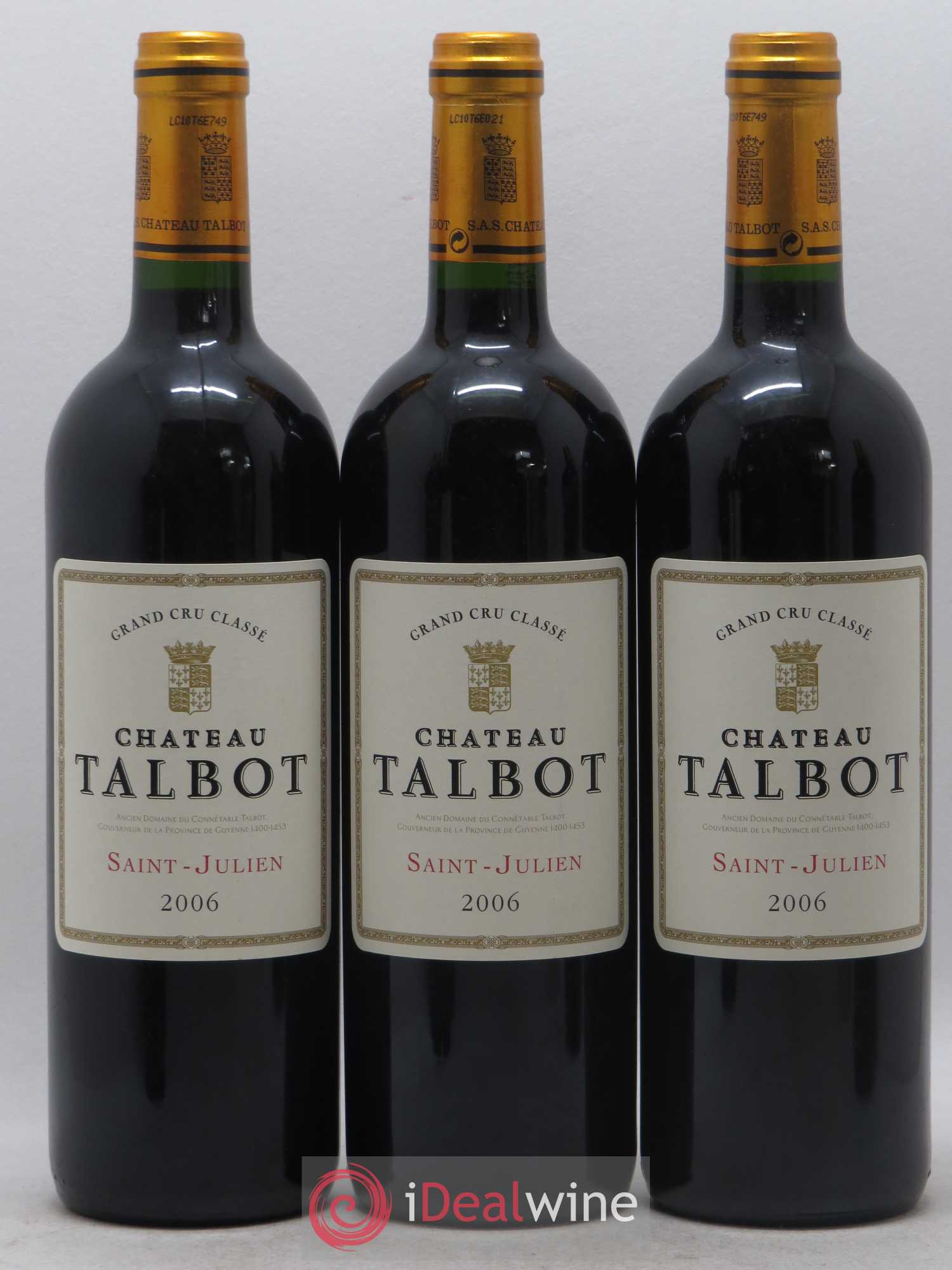 Château Talbot 4ème Grand Cru Classé 2006 - Lot de 6 bouteilles - 2
