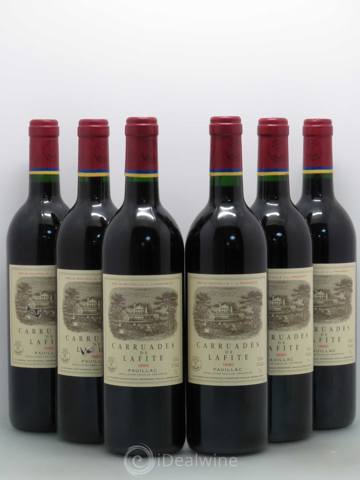Carruades de Lafite Rothschild Second Vin 1990 - Lot de 6 bouteilles - 0