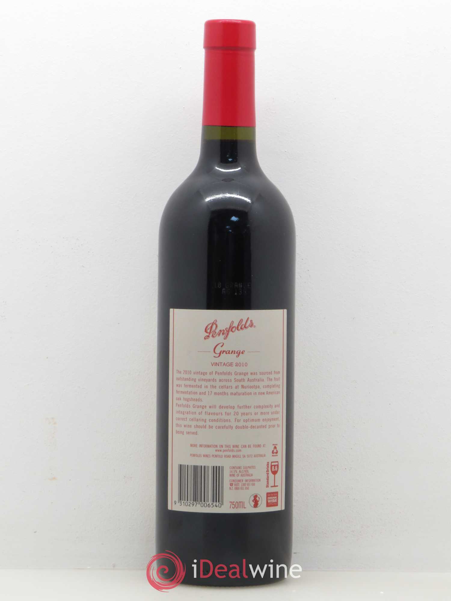 South Australia Penfolds Wines Grange Bin 95 Bin 95 2010 - Lot of 1 bottle - 1