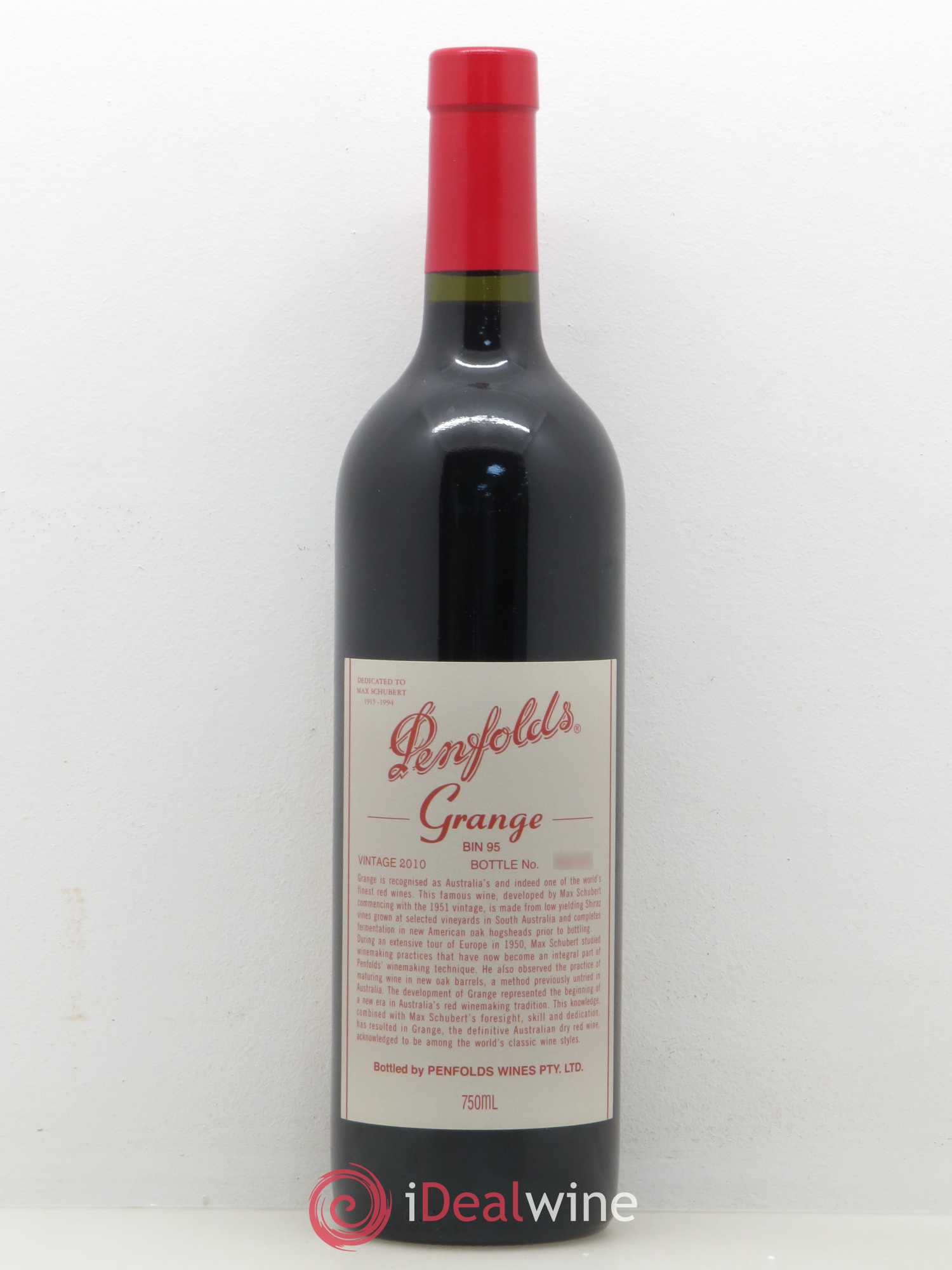 South Australia Penfolds Wines Grange Bin 95 Bin 95 2010 - Lot of 1 bottle - 0