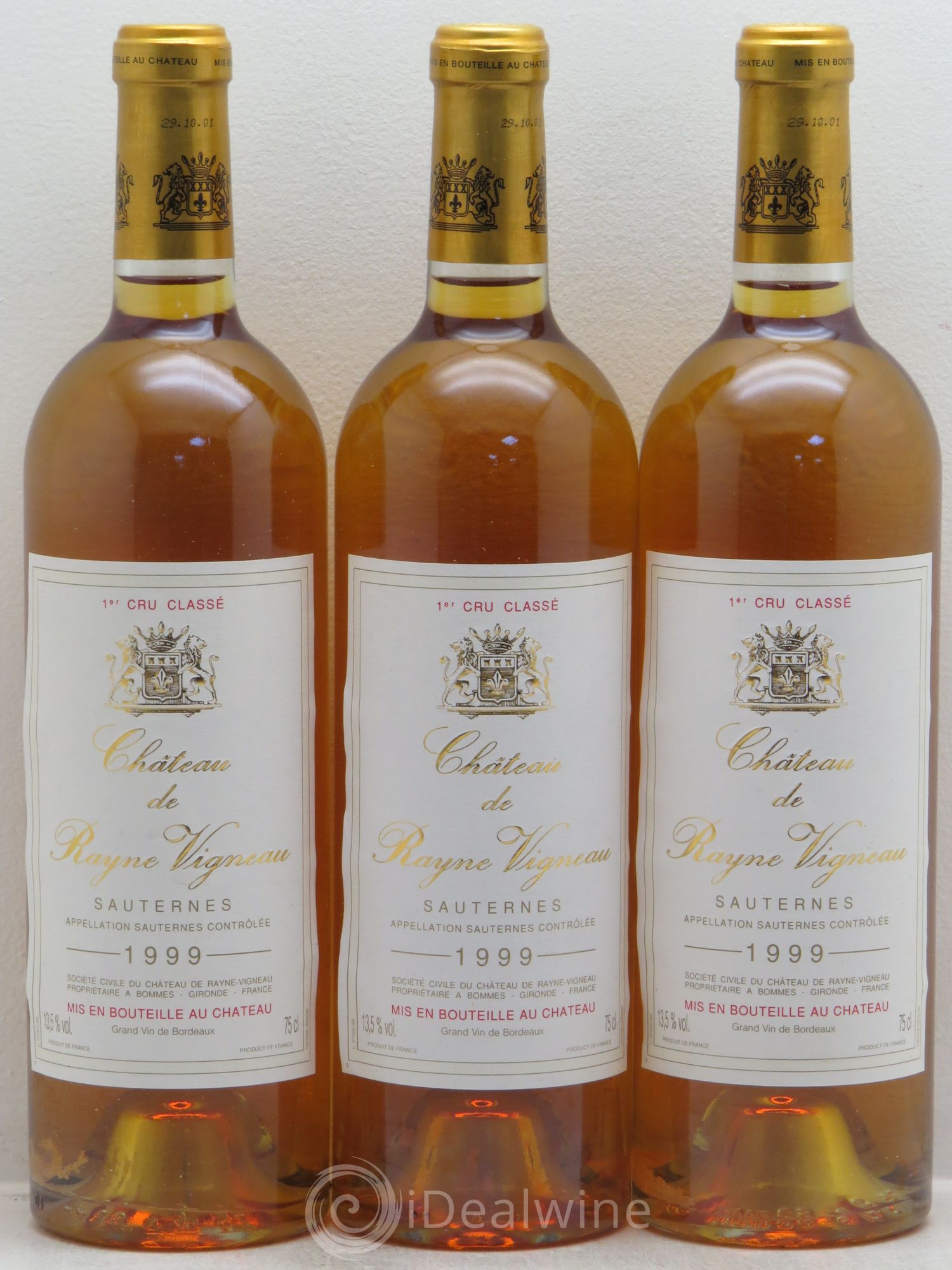 Château de Rayne Vigneau 1er Grand Cru Classé 1999 - Lotto di 3 bottiglie - 0