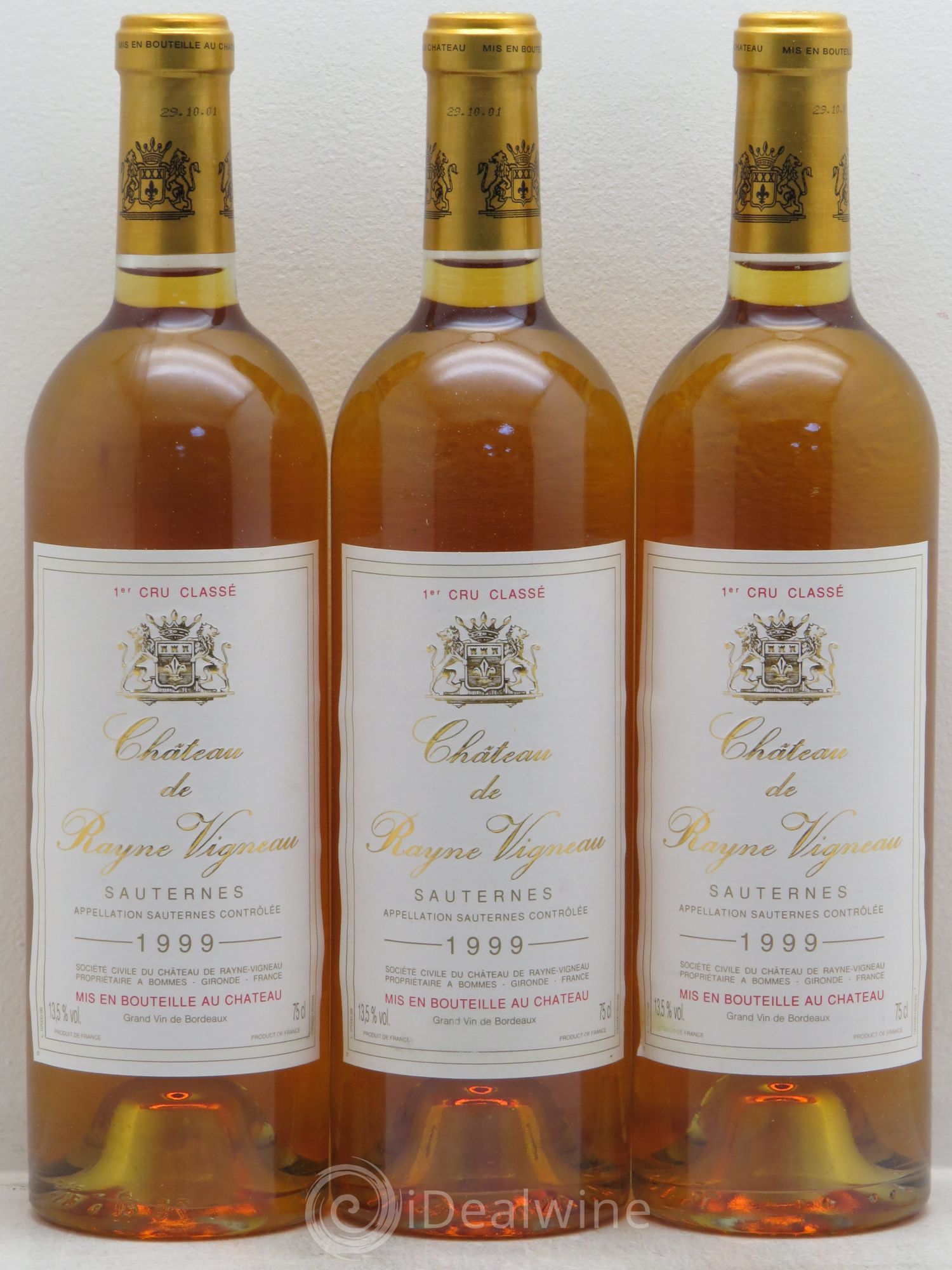 Château de Rayne Vigneau 1er Grand Cru Classé 1999 - Lotto di 3 bottiglie - 0