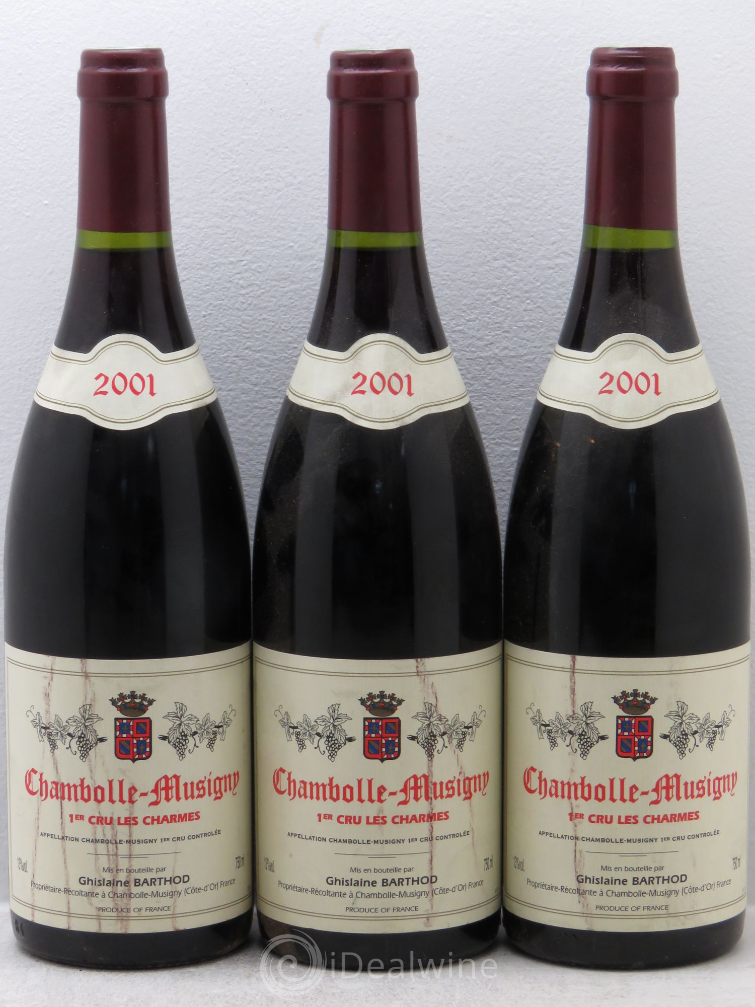 Chambolle-Musigny 1er Cru Ghilaine Barthot 2001 - Posten von 3 Flaschen - 0