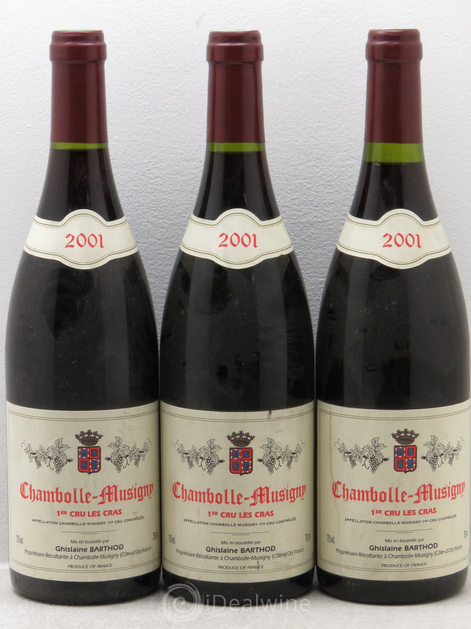 Chambolle-Musigny 1er Cru Ghilaine Barthot 2001 - Posten von 3 Flaschen - 0