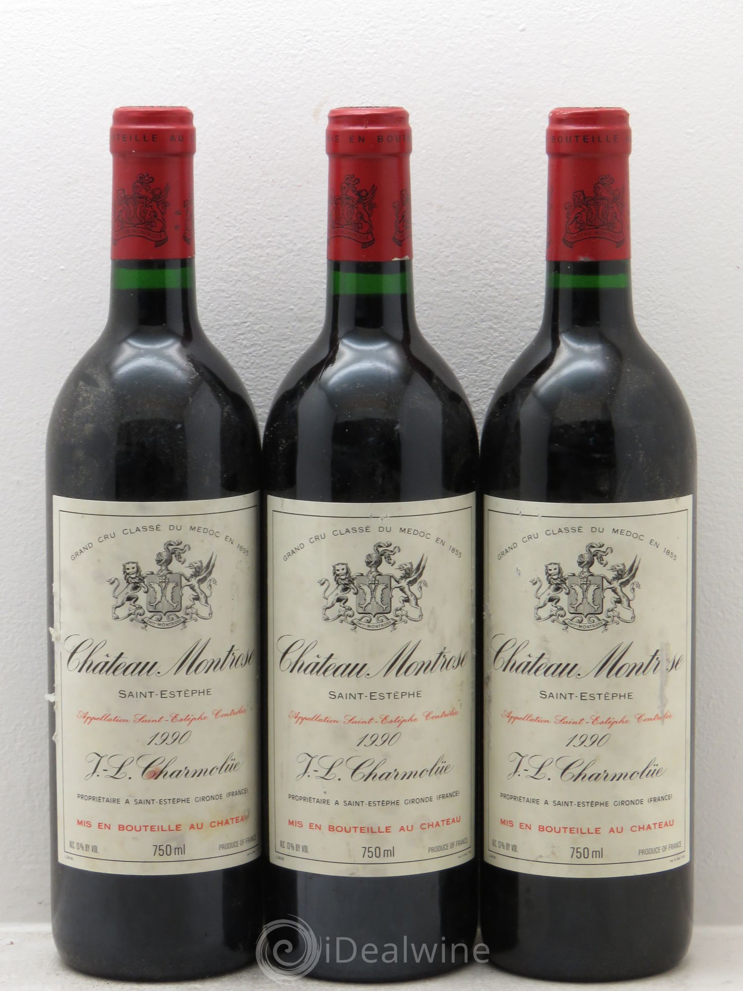 Château Montrose 2ème Grand Cru Classé 1990 - Lot de 3 bouteilles - 0