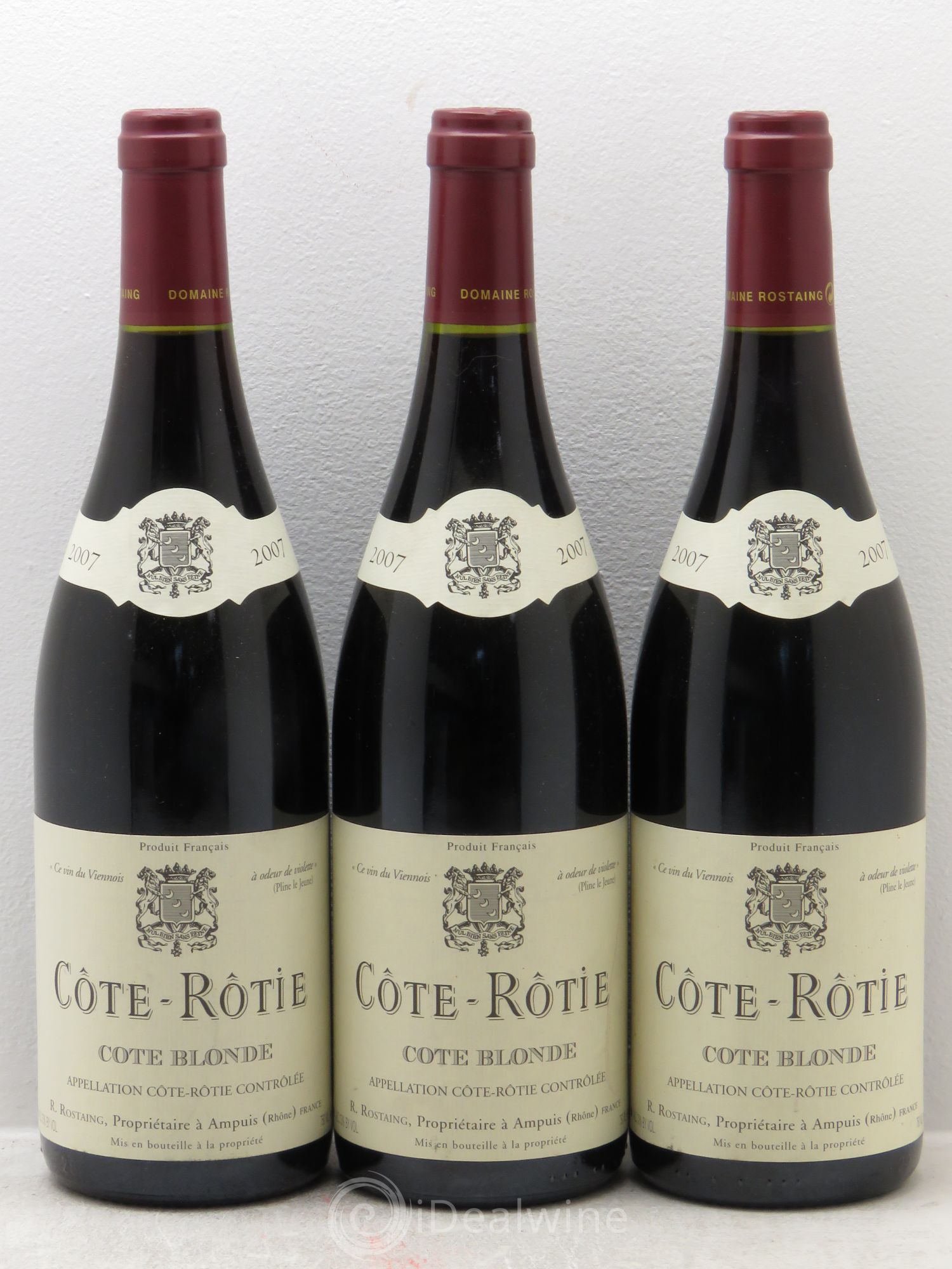 Côte-Rôtie Côte Blonde René Rostaing 2007 - Lotto di 3 bottiglie - 0