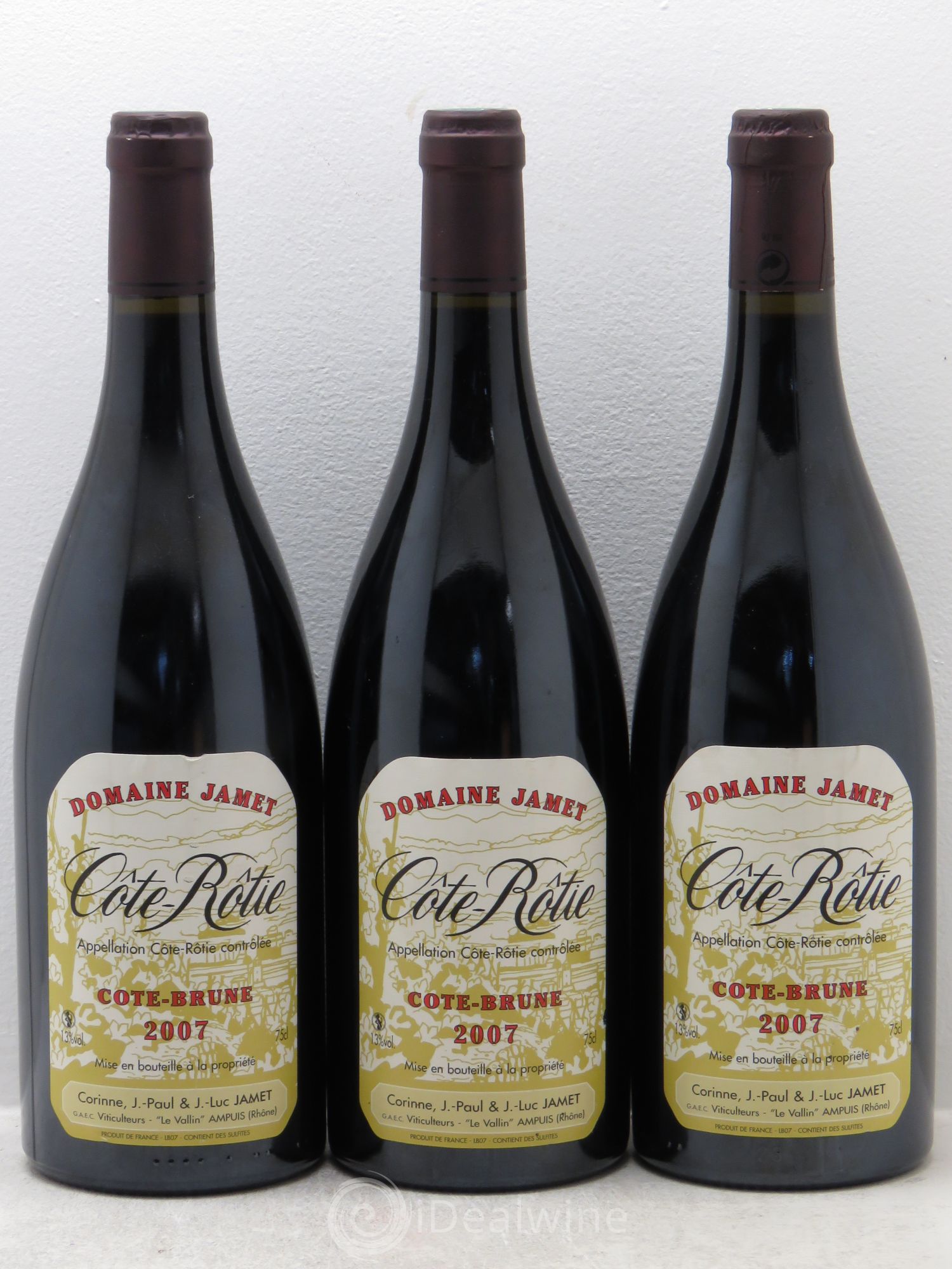 Côte-Rôtie Côte Brune Jamet (Domaine) 2007 - Lot de 3 bouteilles - 0