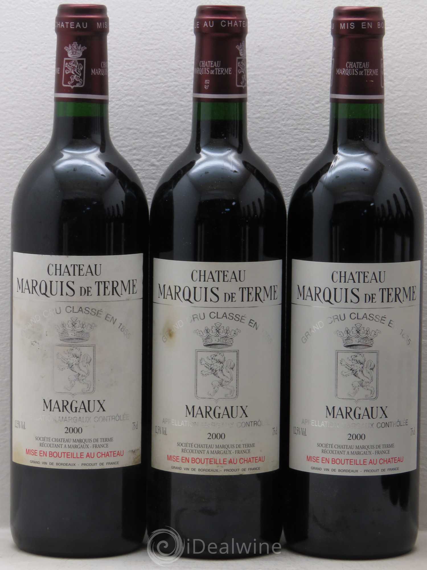Château Marquis de Terme 4ème Grand Cru Classé 2000 - Lot de 12 bouteilles - 1