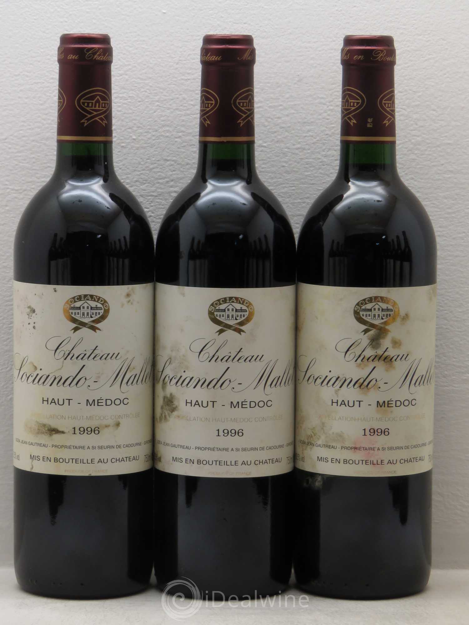 Château Sociando Mallet 1996 - Lot de 12 bouteilles - 1