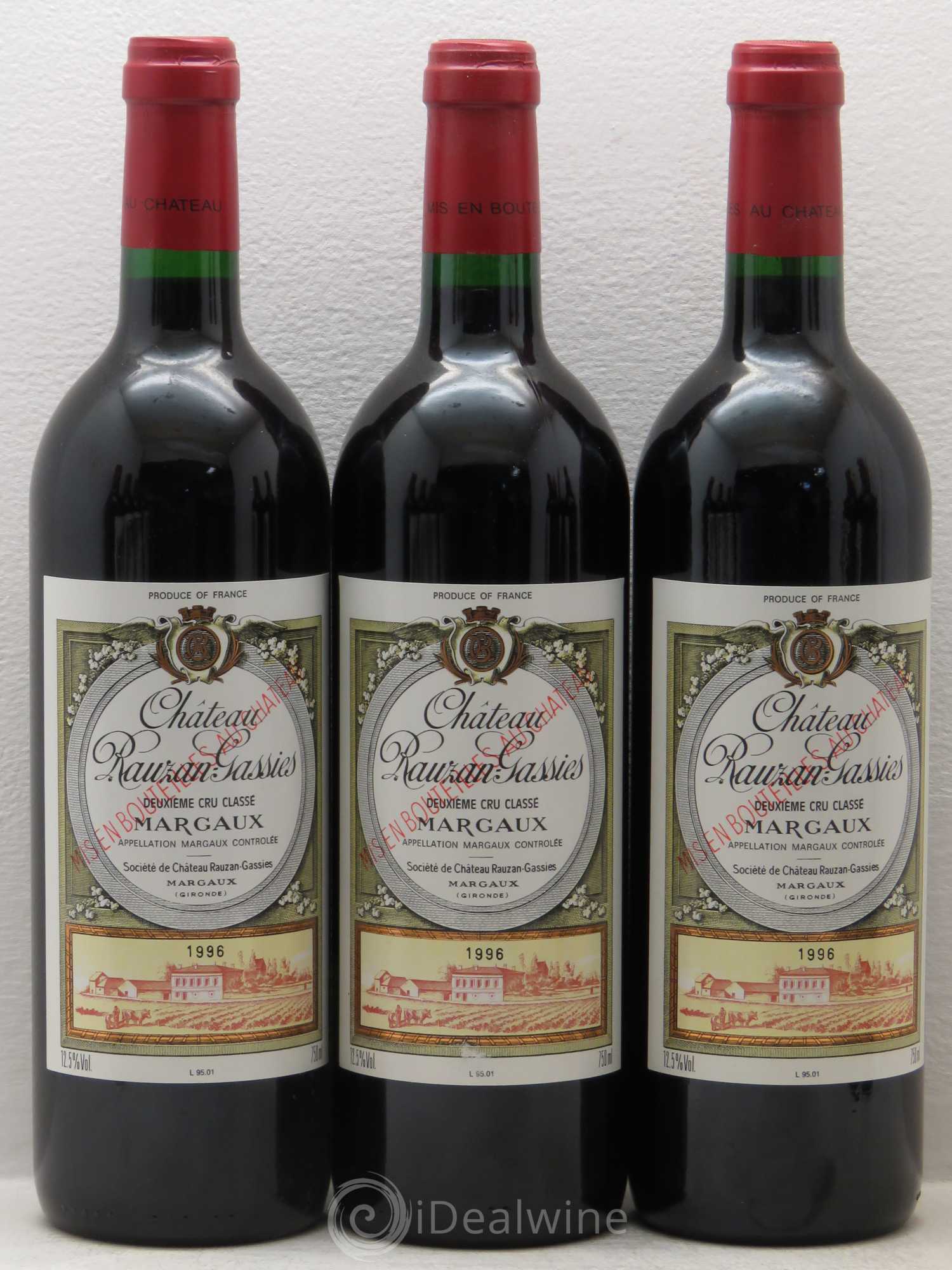 Château Rauzan-Gassies 2ème Grand Cru Classé 1996 - Lot de 12 bouteilles - 2