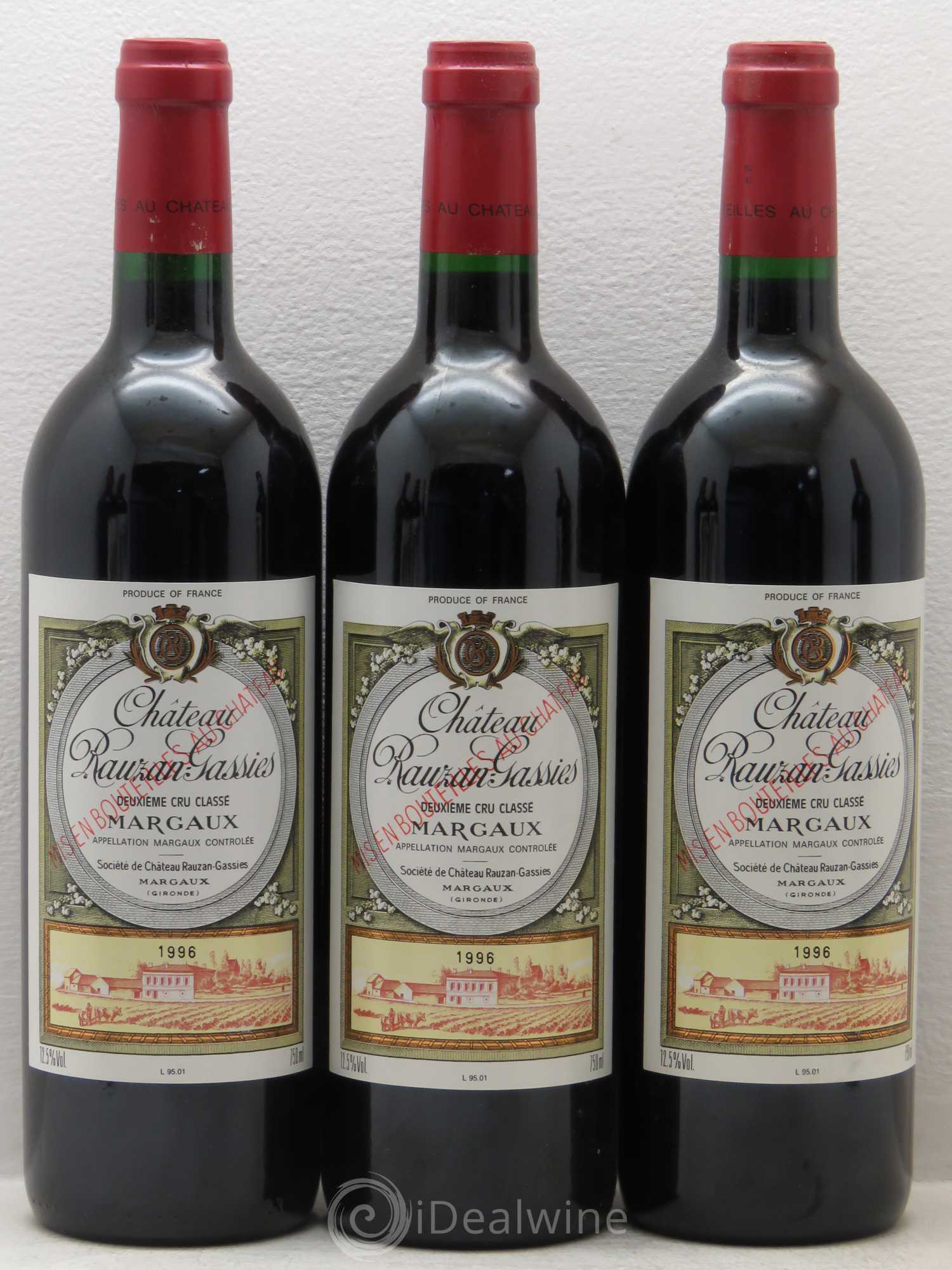 Château Rauzan-Gassies 2ème Grand Cru Classé 1996 - Lot de 12 bouteilles - 3