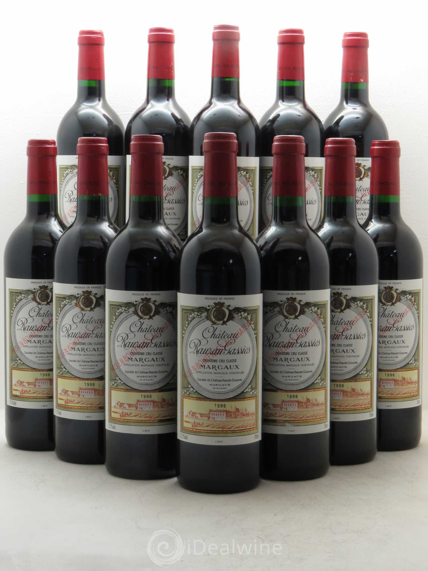 Château Rauzan-Gassies 2ème Grand Cru Classé 1996 - Lot de 12 bouteilles - 0