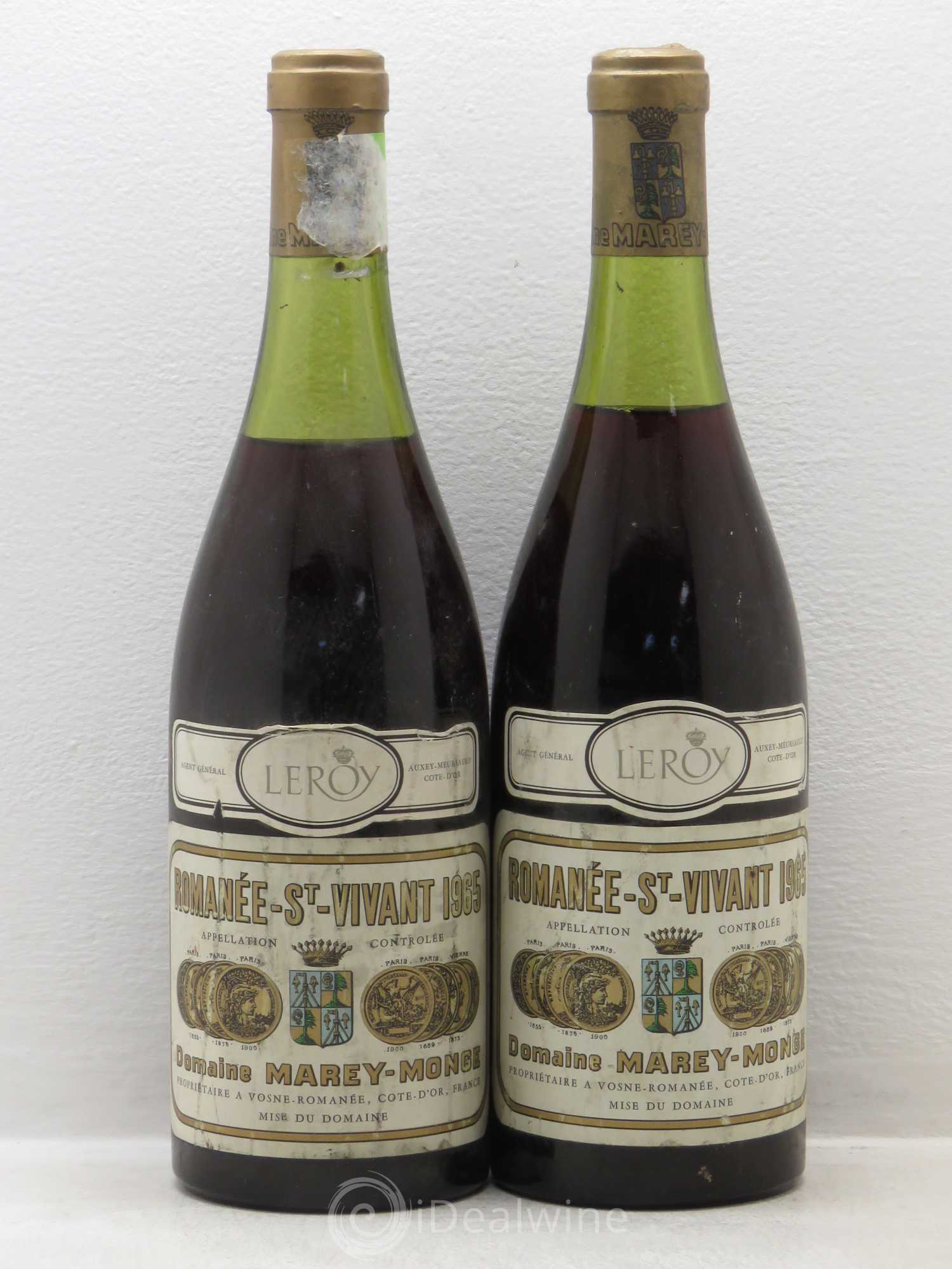 Romanée-Saint-Vivant Grand Cru Marey Monge 1965 - Lot de 2 bouteilles - 0