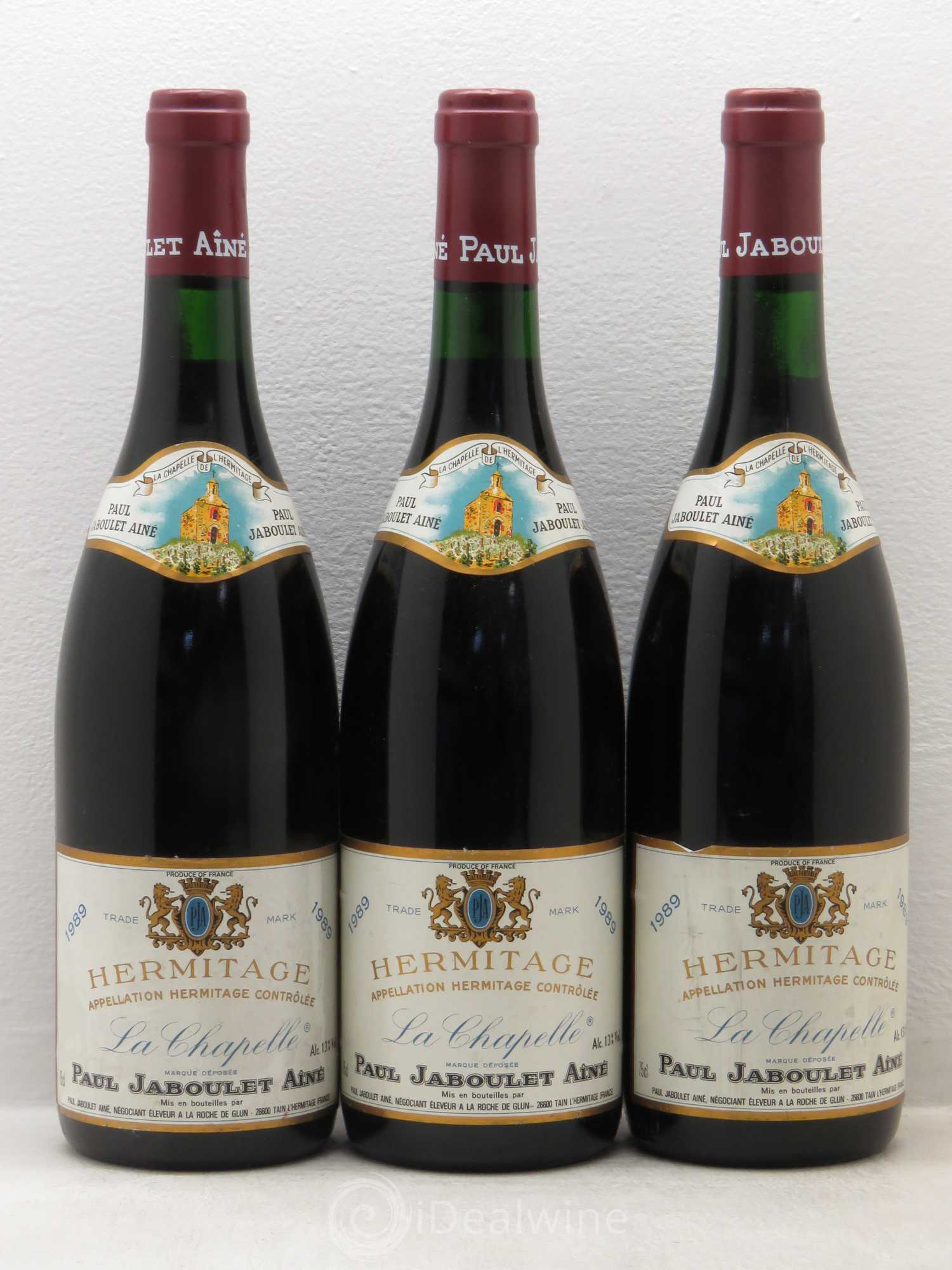 Hermitage La Chapelle Paul Jaboulet Ainé 1989 - Lot de 3 bouteilles - 0