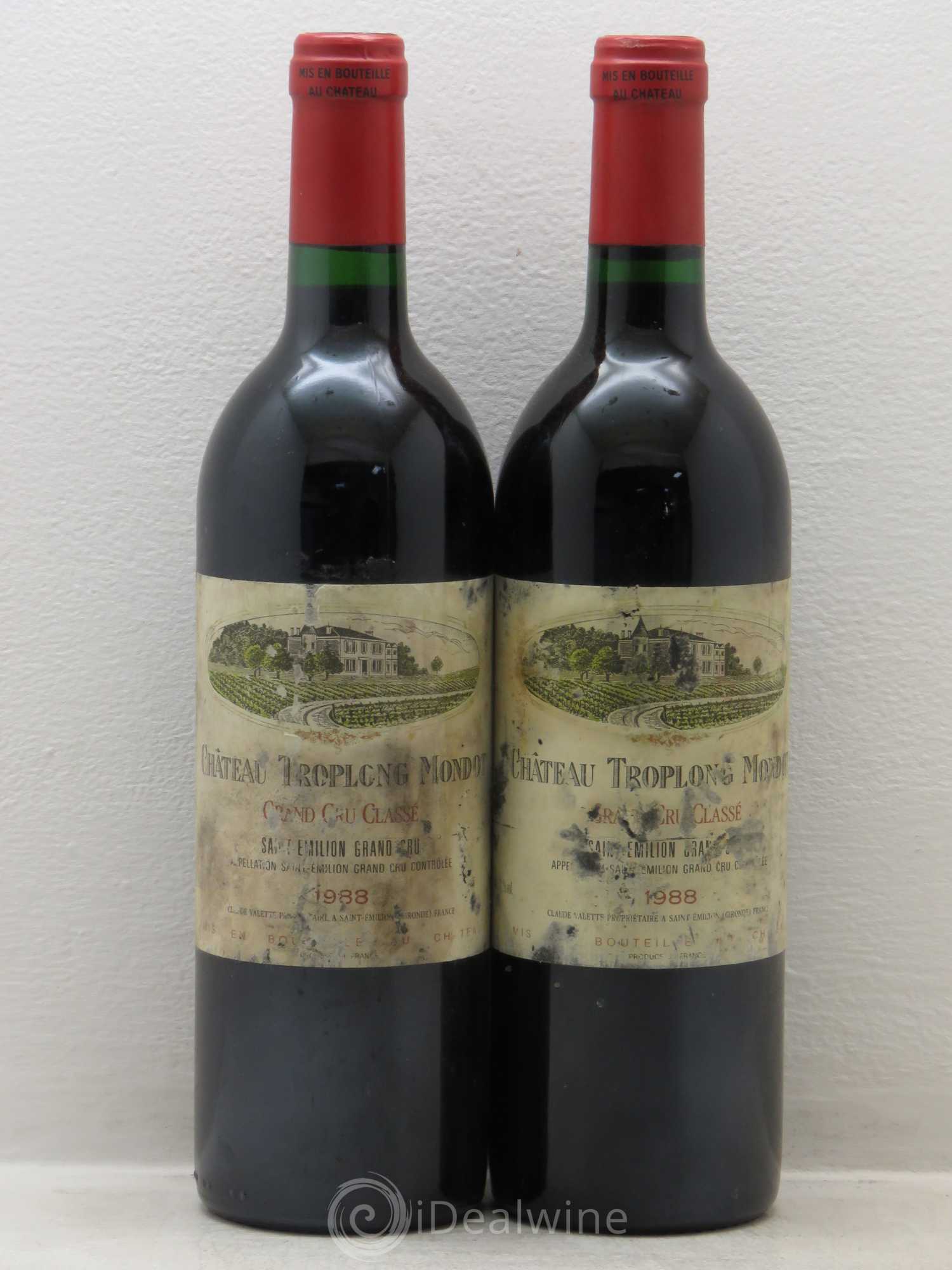 Château Troplong Mondot 1er Grand Cru Classé B 1988 - Lot de 2 bouteilles - 0