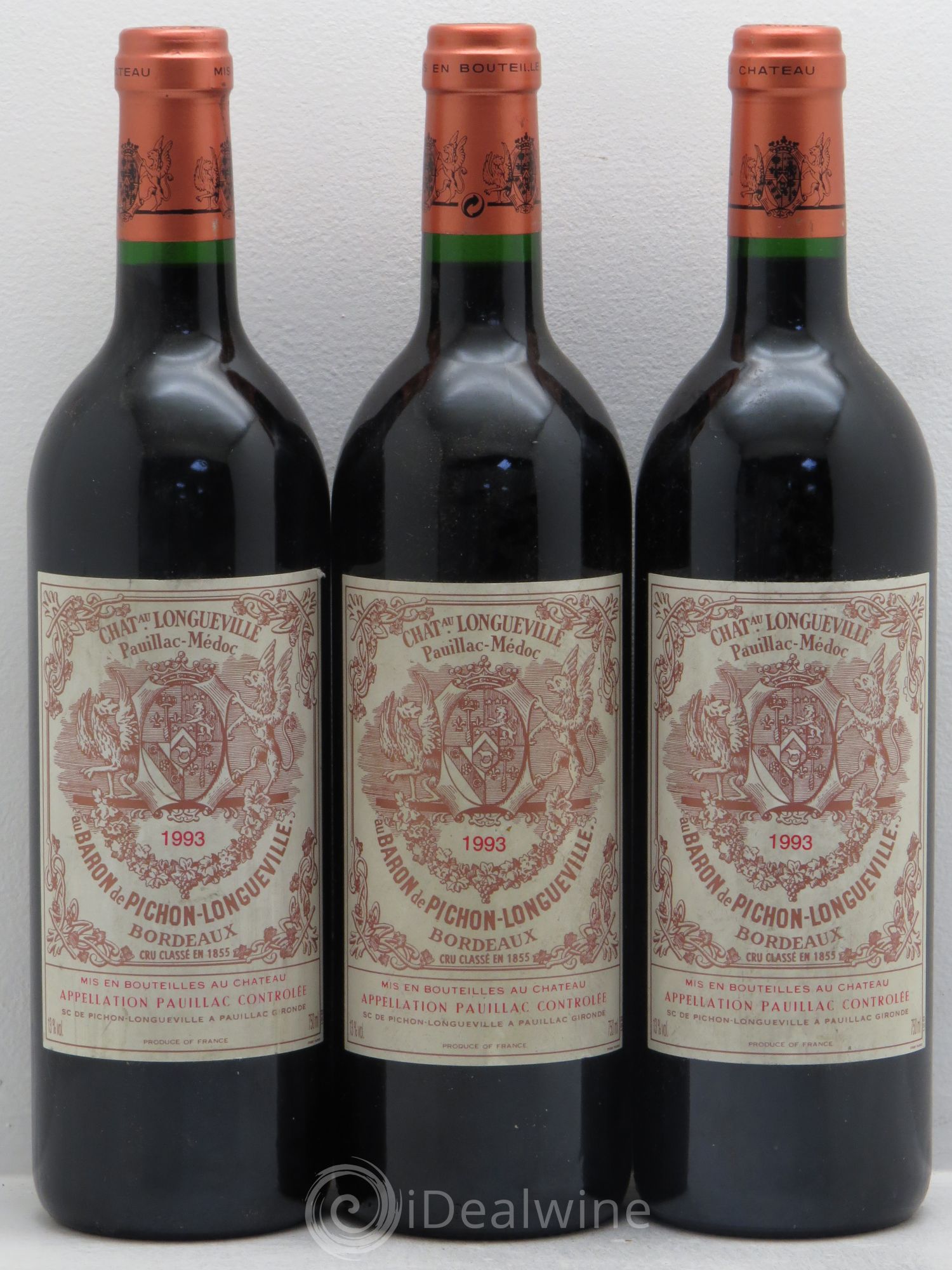 Pichon Longueville Baron 2ème Grand Cru Classé 1993 - Lot de 3 bouteilles - 0