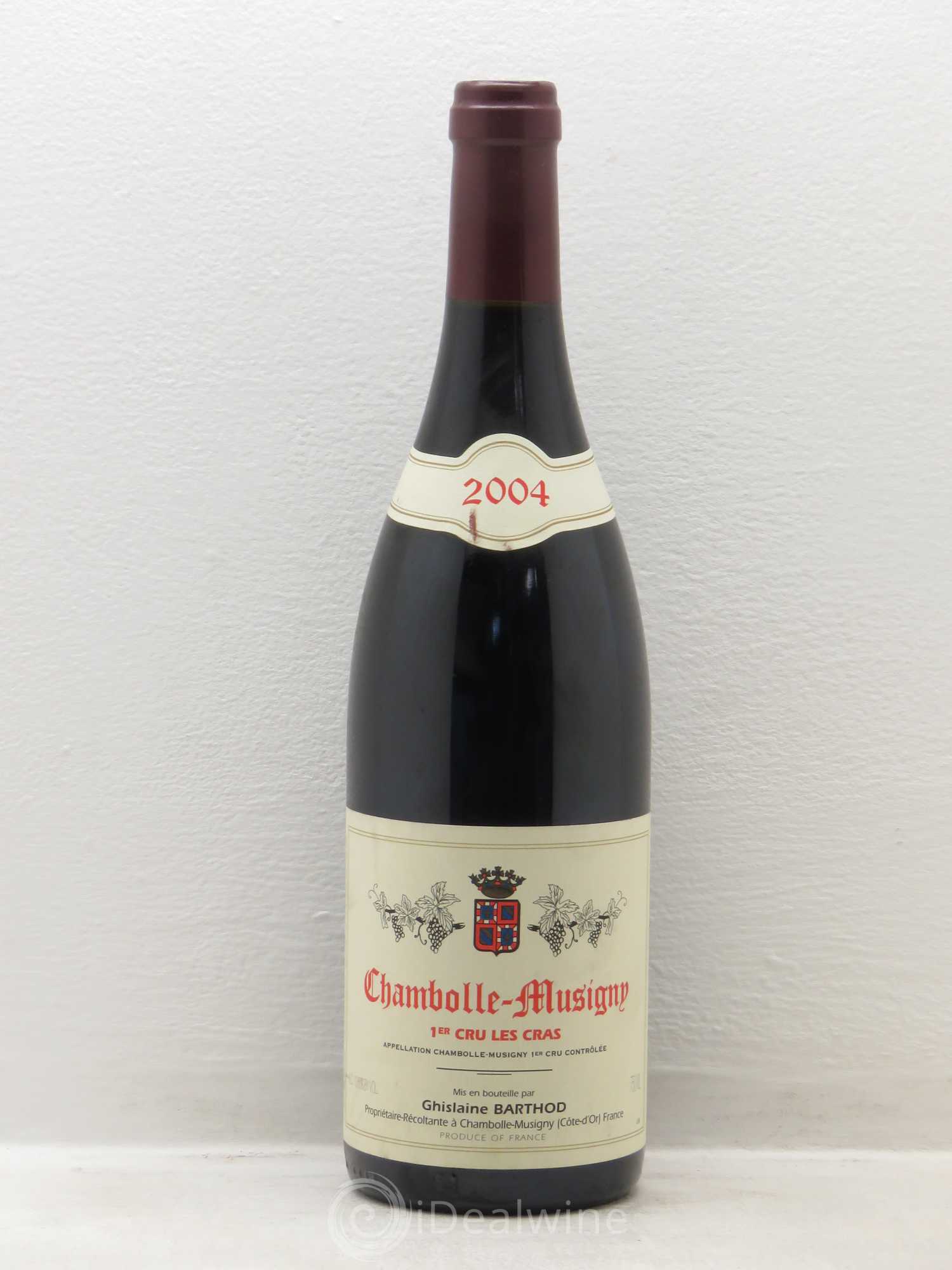 Chambolle-Musigny 1er Cru Les Cras Ghislaine Barthod 2004 - Lot de 1 bouteille - 0