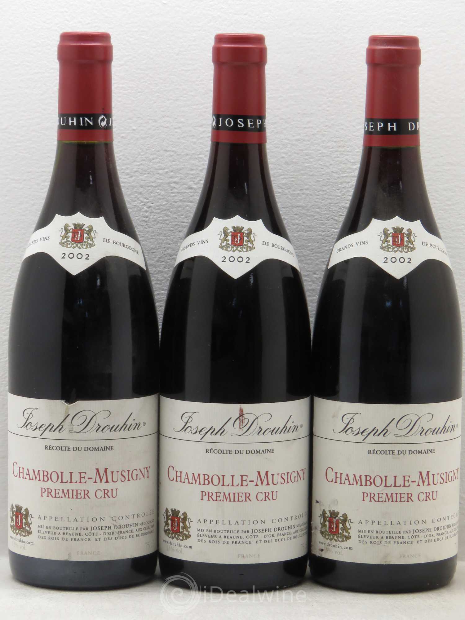 Chambolle-Musigny 1er Cru Joseph Drouhin 2002 - Lot de 3 bouteilles - 0