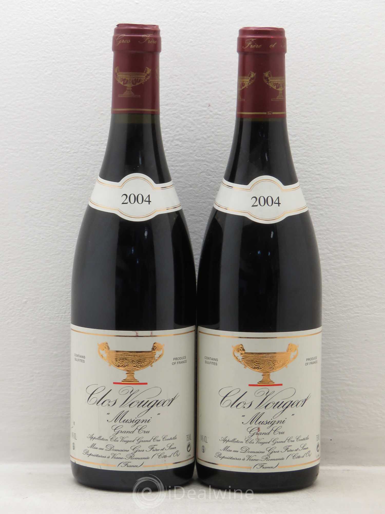 Clos de Vougeot Grand Cru Musigni Gros Frère & Soeur 2004 - Lot de 2 bouteilles - 0