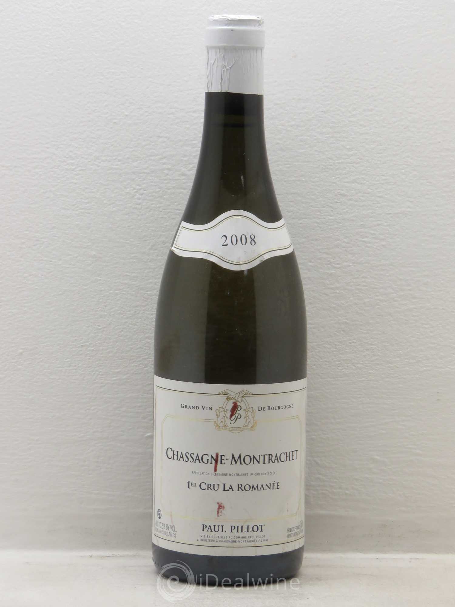 Chassagne-Montrachet 1er Cru Paul Pillot 2008 - Lot de 1 bouteille - 0
