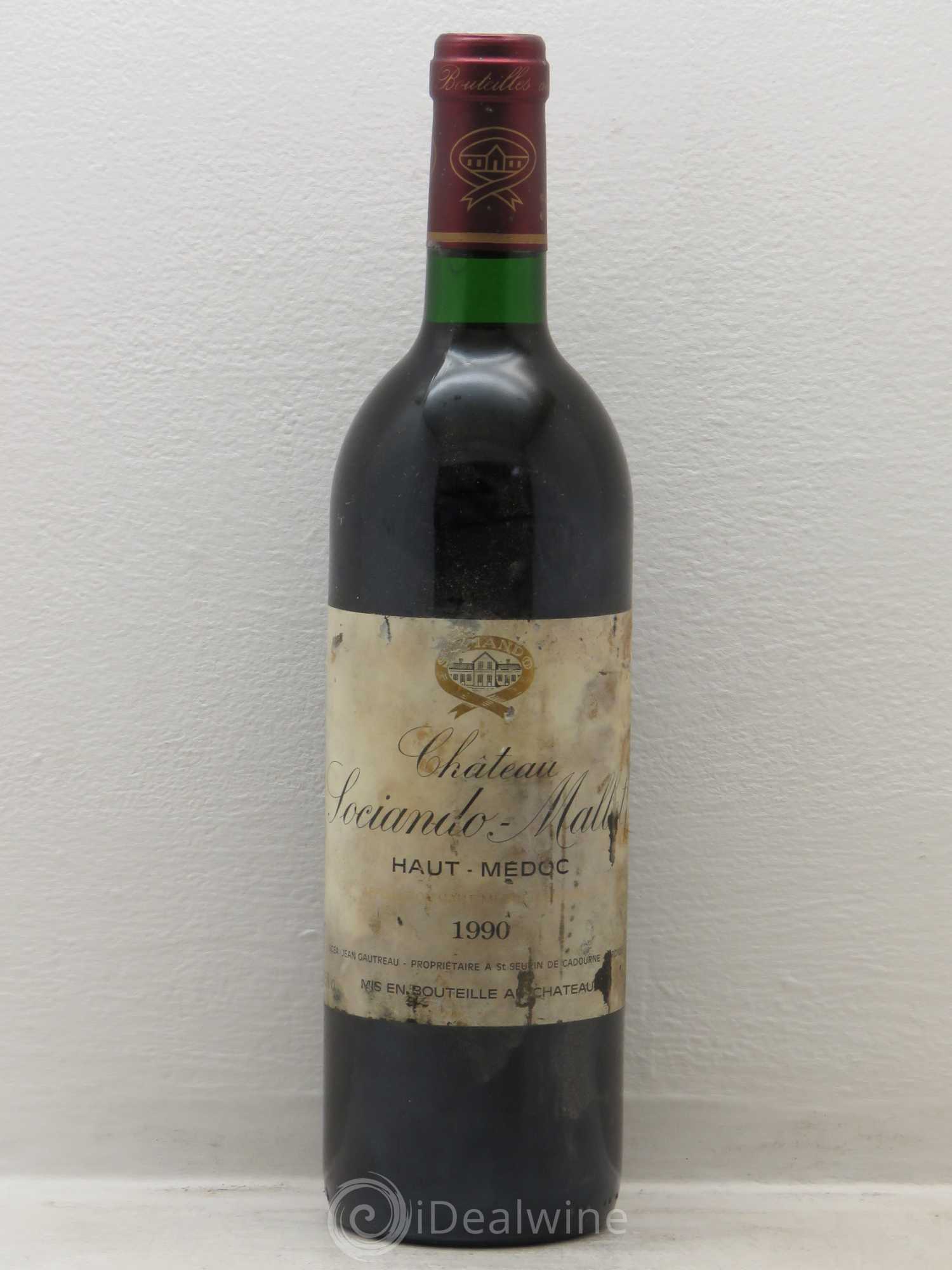Château Sociando Mallet 1990 - Lot de 1 bouteille - 0