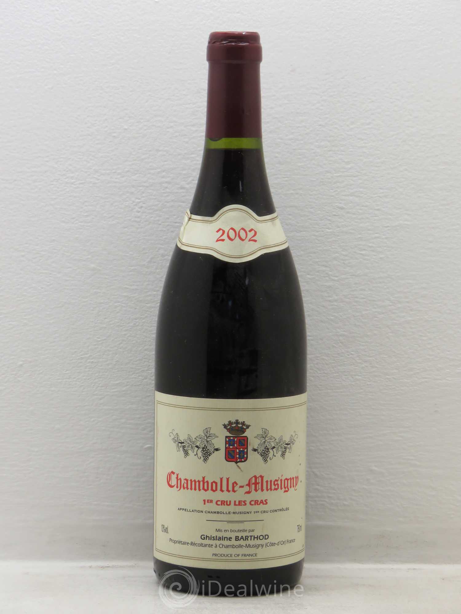 Chambolle-Musigny 1er Cru Les Cras Ghislaine Barthod 2002 - Lot de 1 bouteille - 0