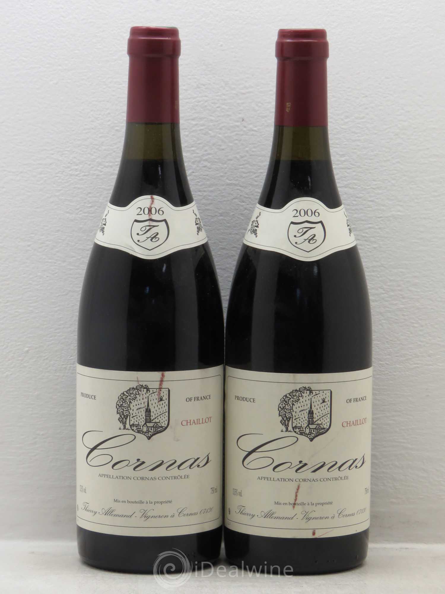 Cornas Chaillot Thierry Allemand 2006 - Lot de 2 bouteilles - 0