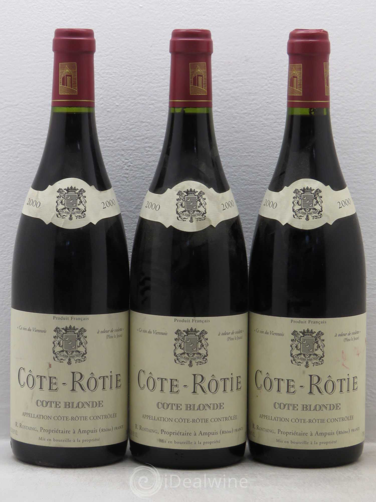 Côte-Rôtie Côte Blonde René Rostaing 2000 - Posten von 3 Flaschen - 0