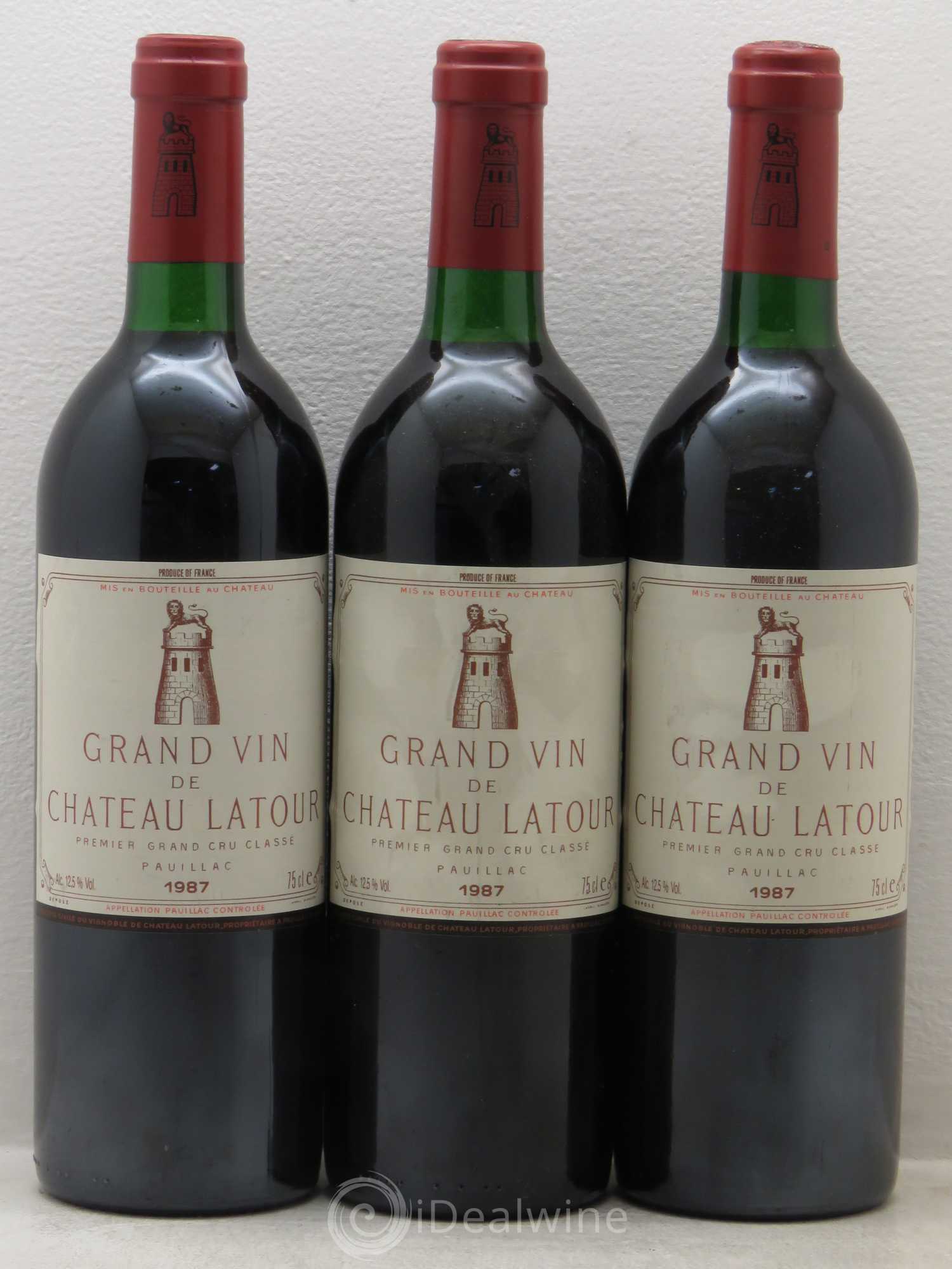 Château Latour 1er Grand Cru Classé 1987 - Lot de 3 bouteilles - 0